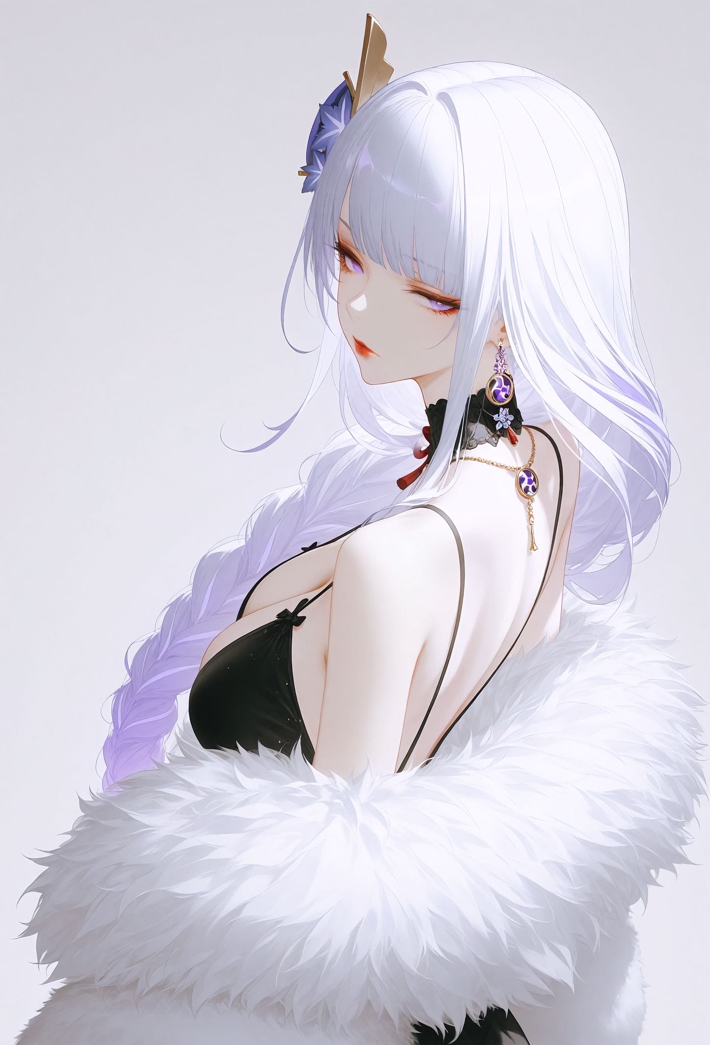 原神 雷电将军 八重神子 白毛