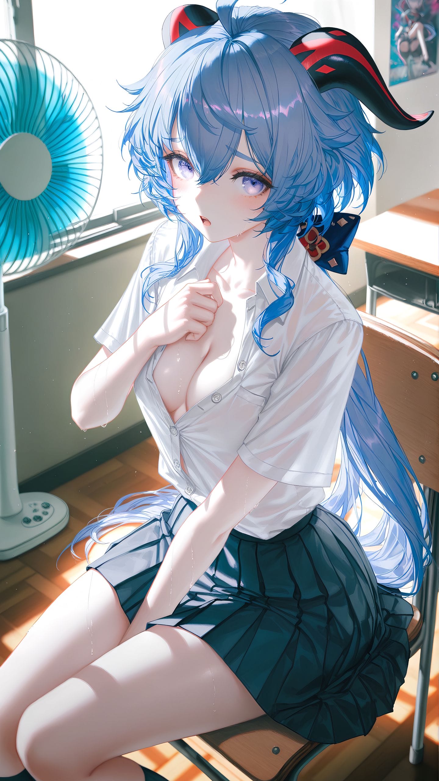 校园 原神二创 神里绫华 ai绘画 甘雨 高清-皮皮兔动漫