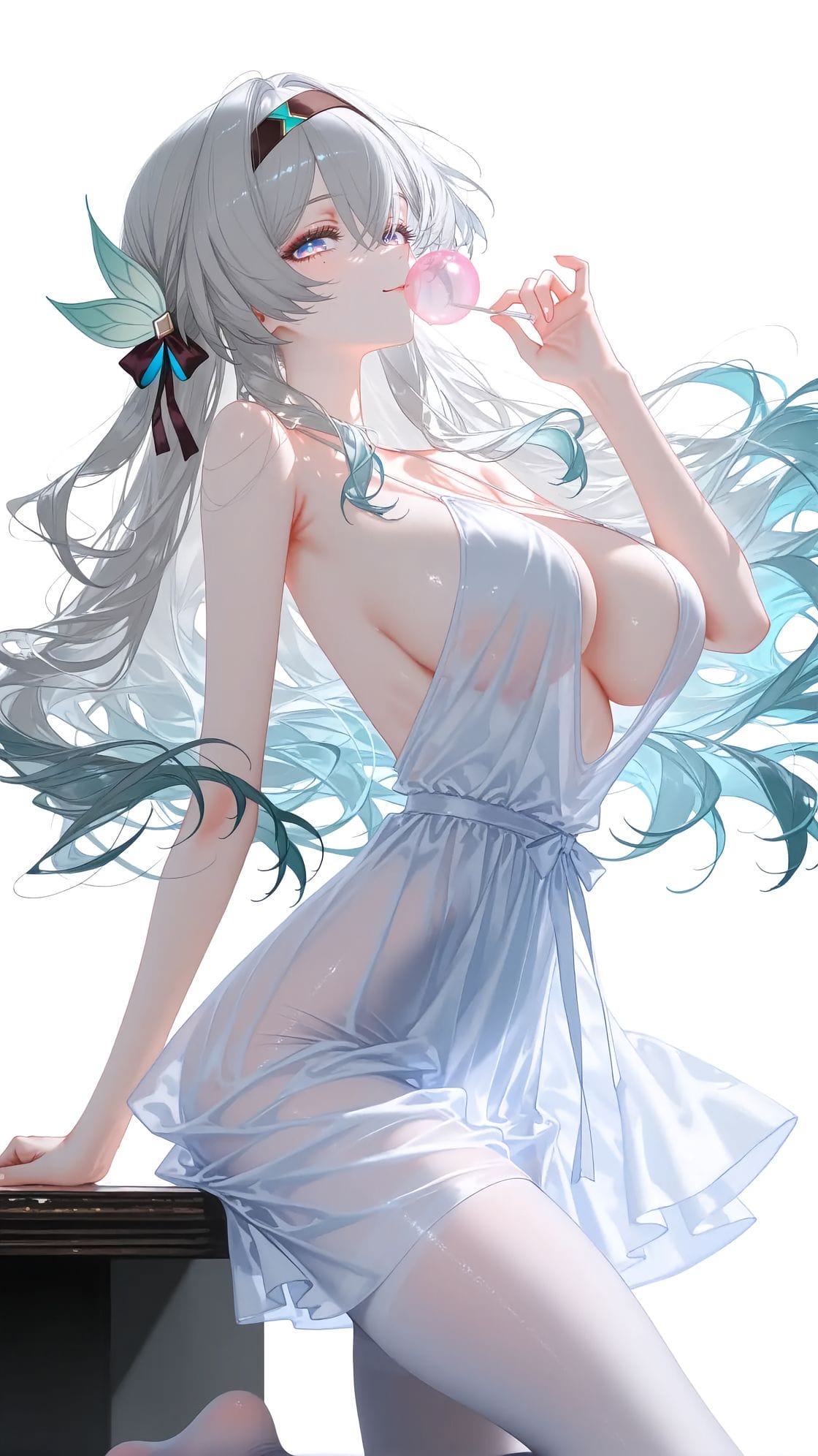 流萤 崩坏星穹铁道 白丝 手机高清壁纸图片 丝袜-皮皮兔动漫