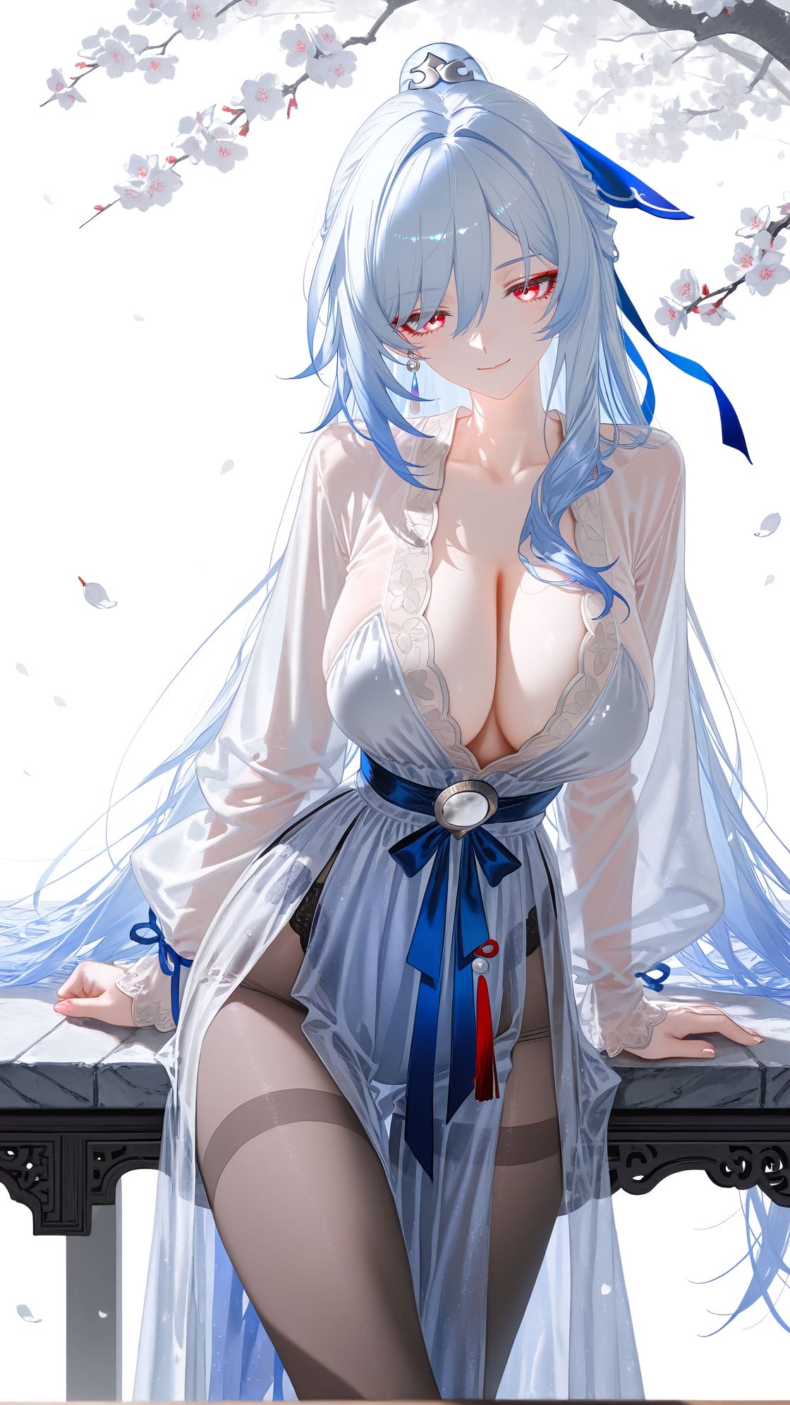 汉服黑丝的镜流 崩坏星穹铁道 镜流 美图壁纸