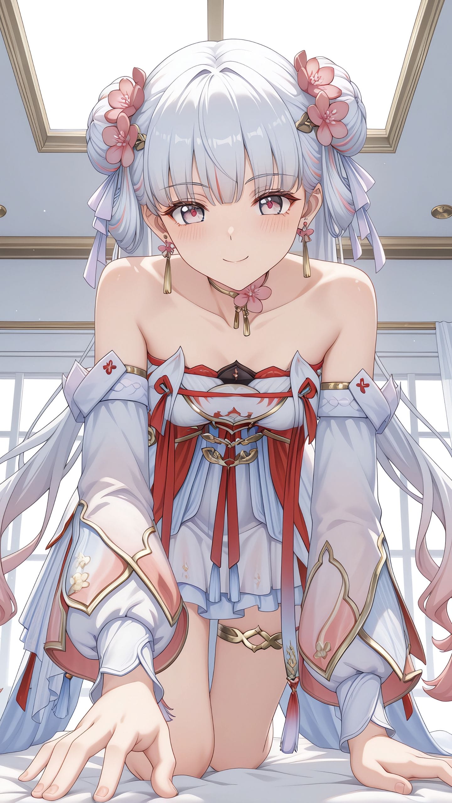 要是不凑近一点看的话，你怎么发现我眼里有桃花？美图游戏壁纸 今汐