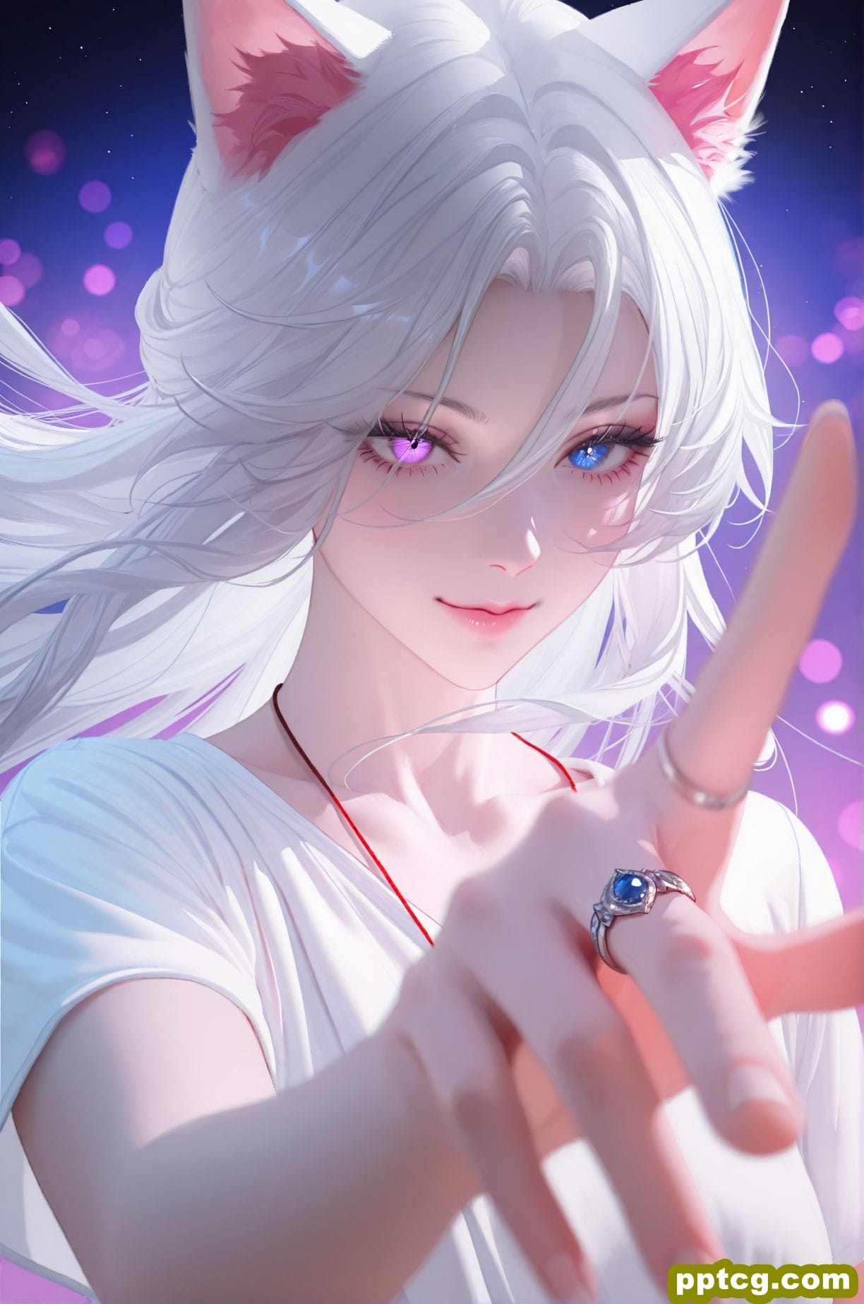 异瞳 兽耳 一把抓住 顷刻炼化 二次元 猫娘 白毛-皮皮兔动漫