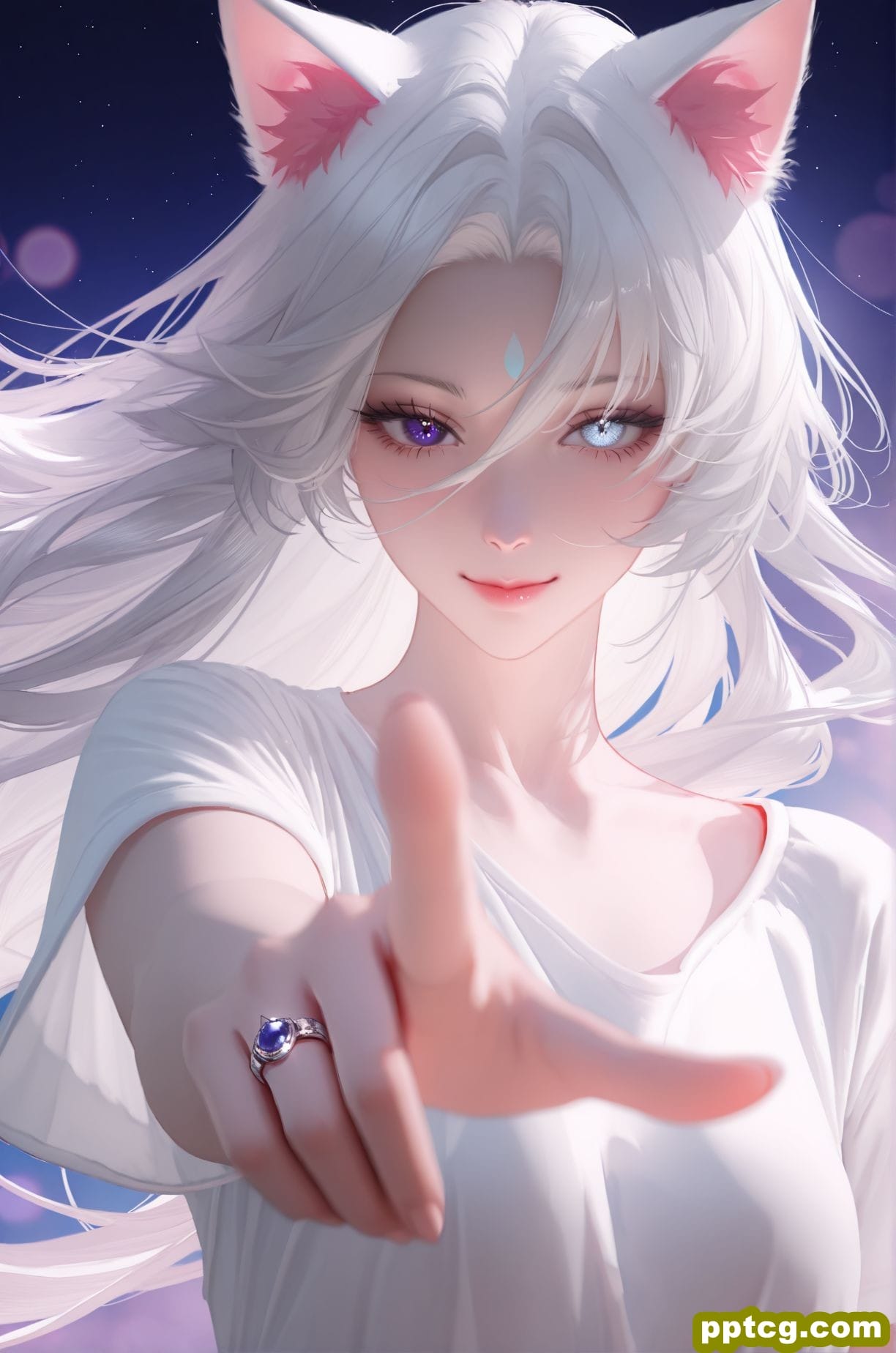 异瞳 兽耳 一把抓住 顷刻炼化 二次元 猫娘 白毛