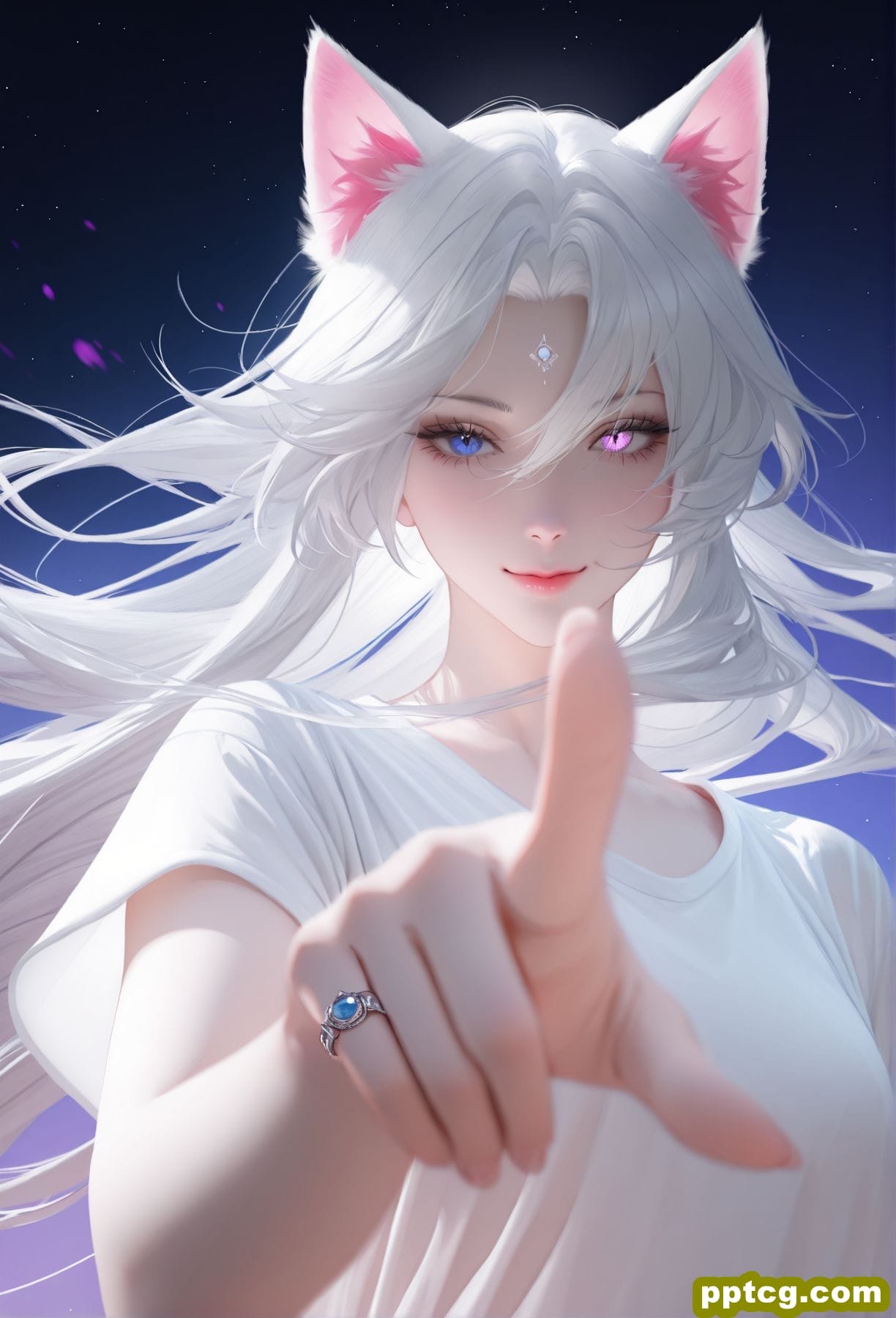 异瞳 兽耳 一把抓住 顷刻炼化 二次元 猫娘 白毛