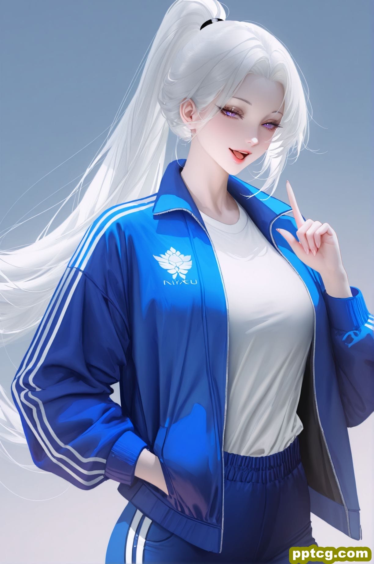 活泼的学姐 二次元 白毛