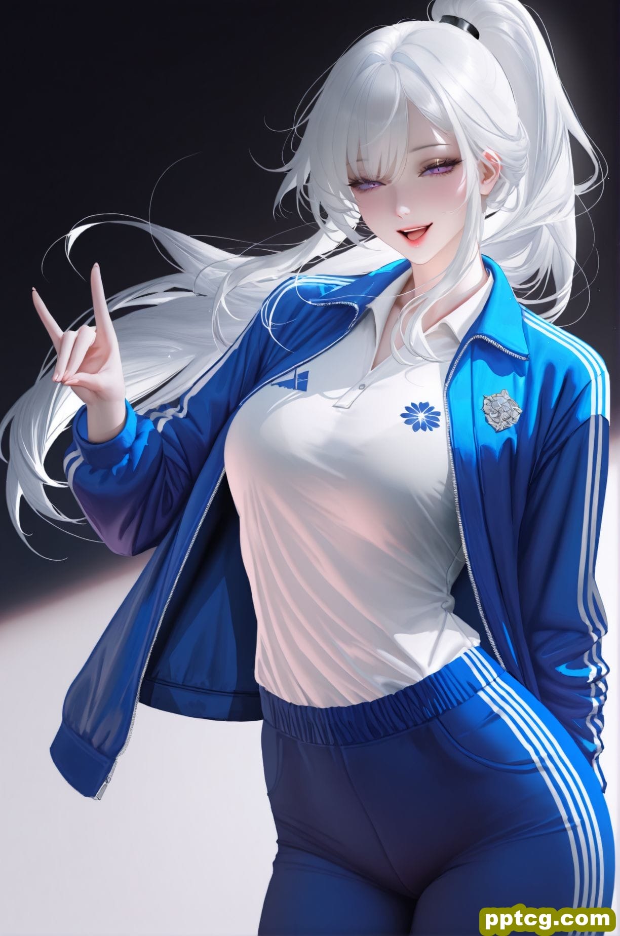 活泼的学姐 二次元 白毛