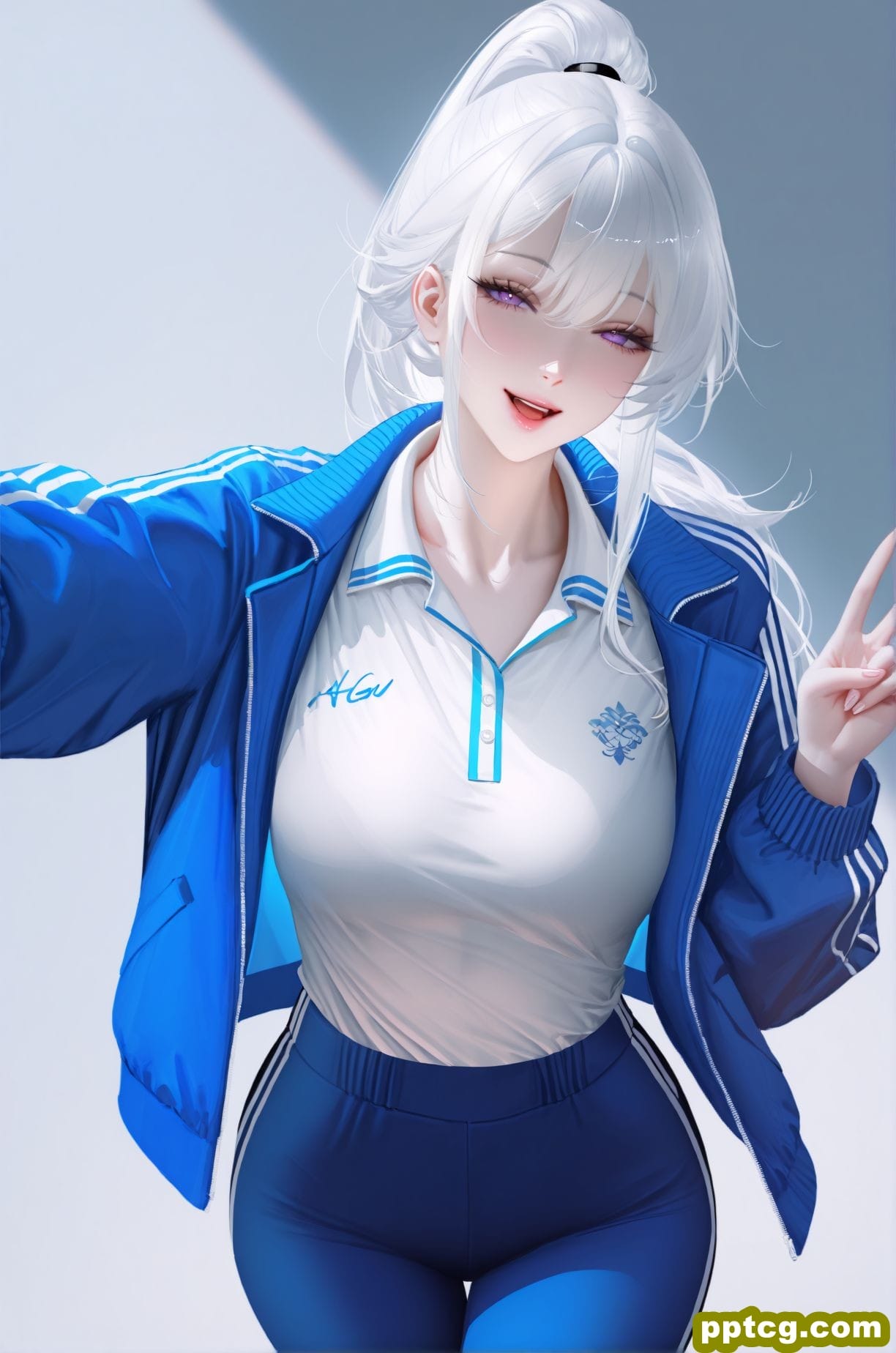 活泼的学姐 二次元 白毛