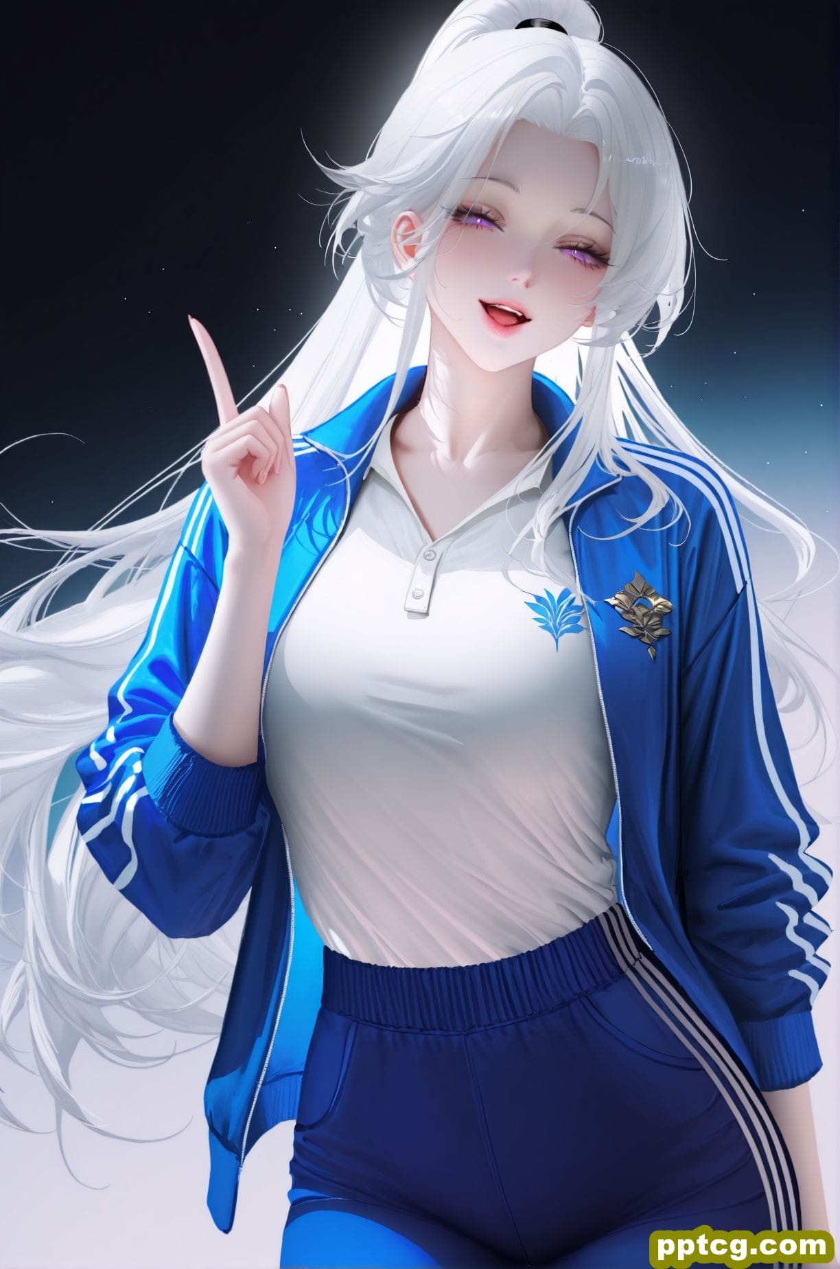 活泼的学姐 二次元 白毛