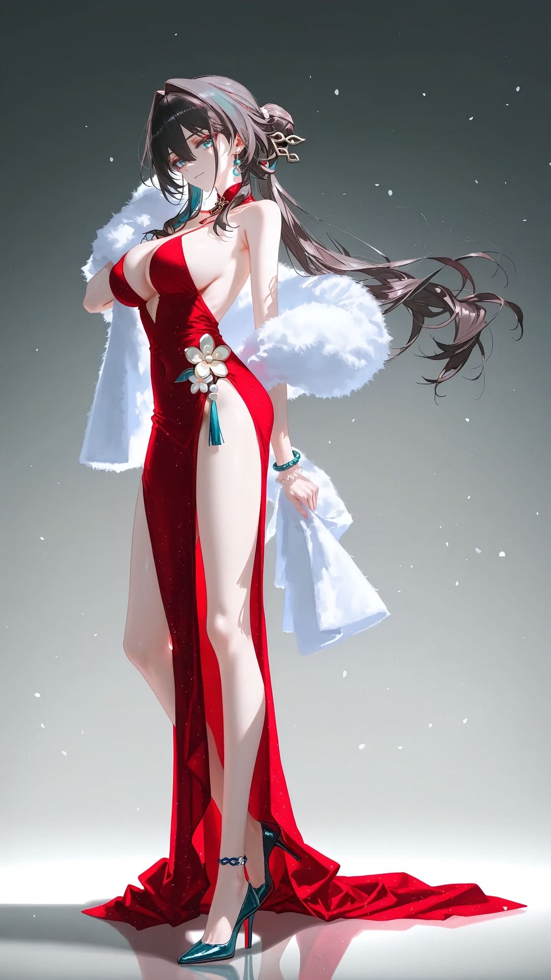 【崩坏星穹铁道】阮梅 红色旗袍礼服 美翻了-皮皮兔动漫