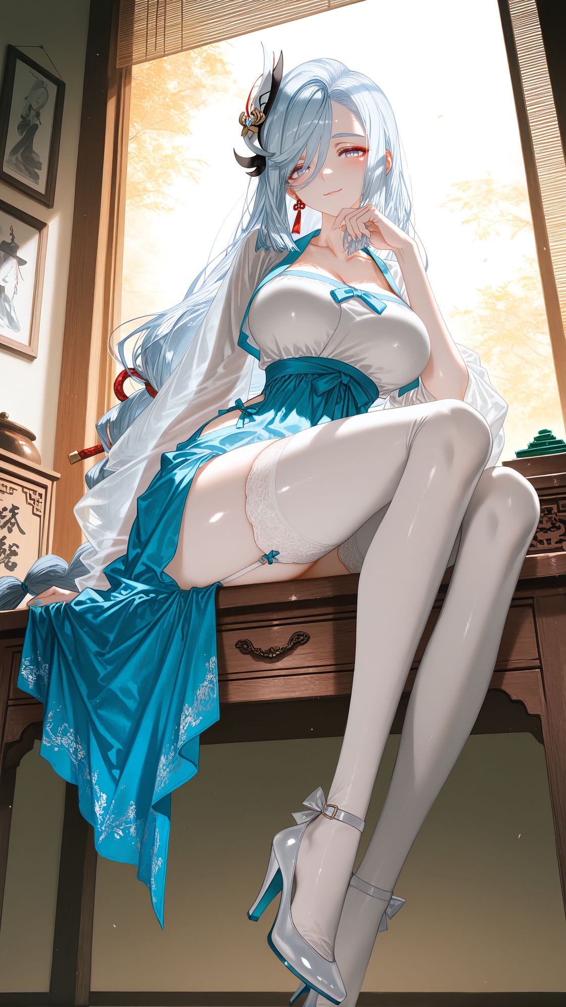 【申鹤 原神】游戏美图壁纸 高清图片 白丝吊带