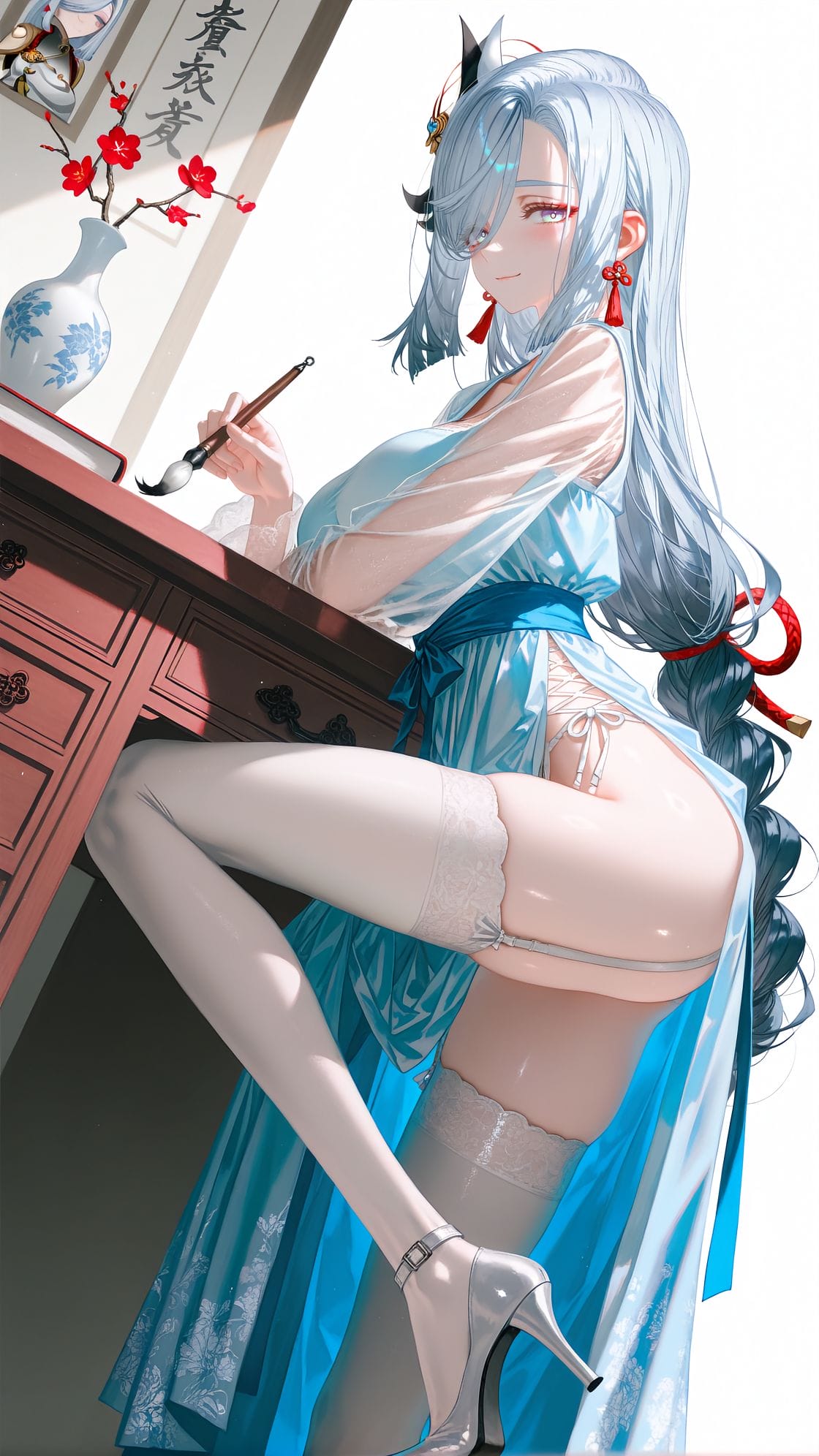 【申鹤 原神】游戏美图壁纸 高清图片 白丝吊带