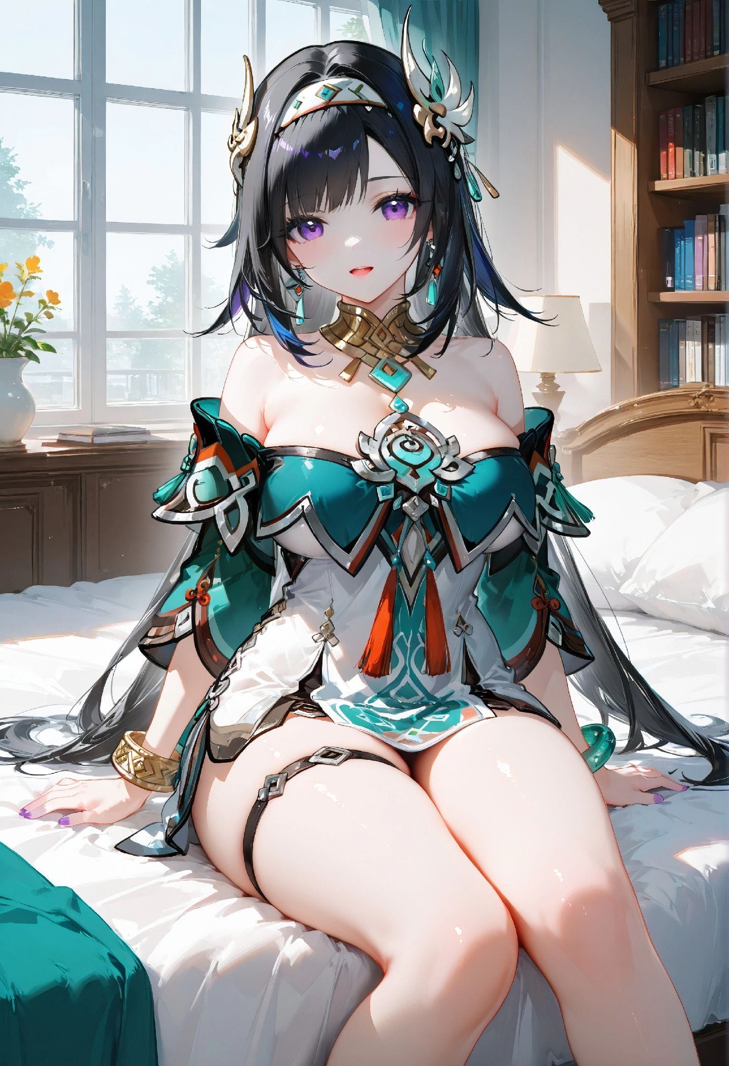 二次元少女 大长腿【原神 蓝砚】美图收藏分享