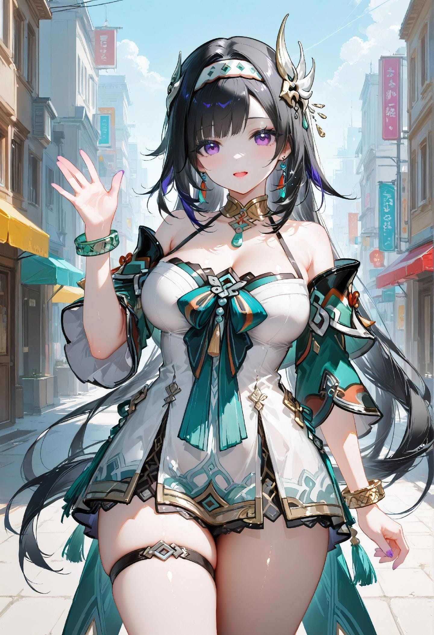 二次元少女 大长腿【原神 蓝砚】美图收藏分享