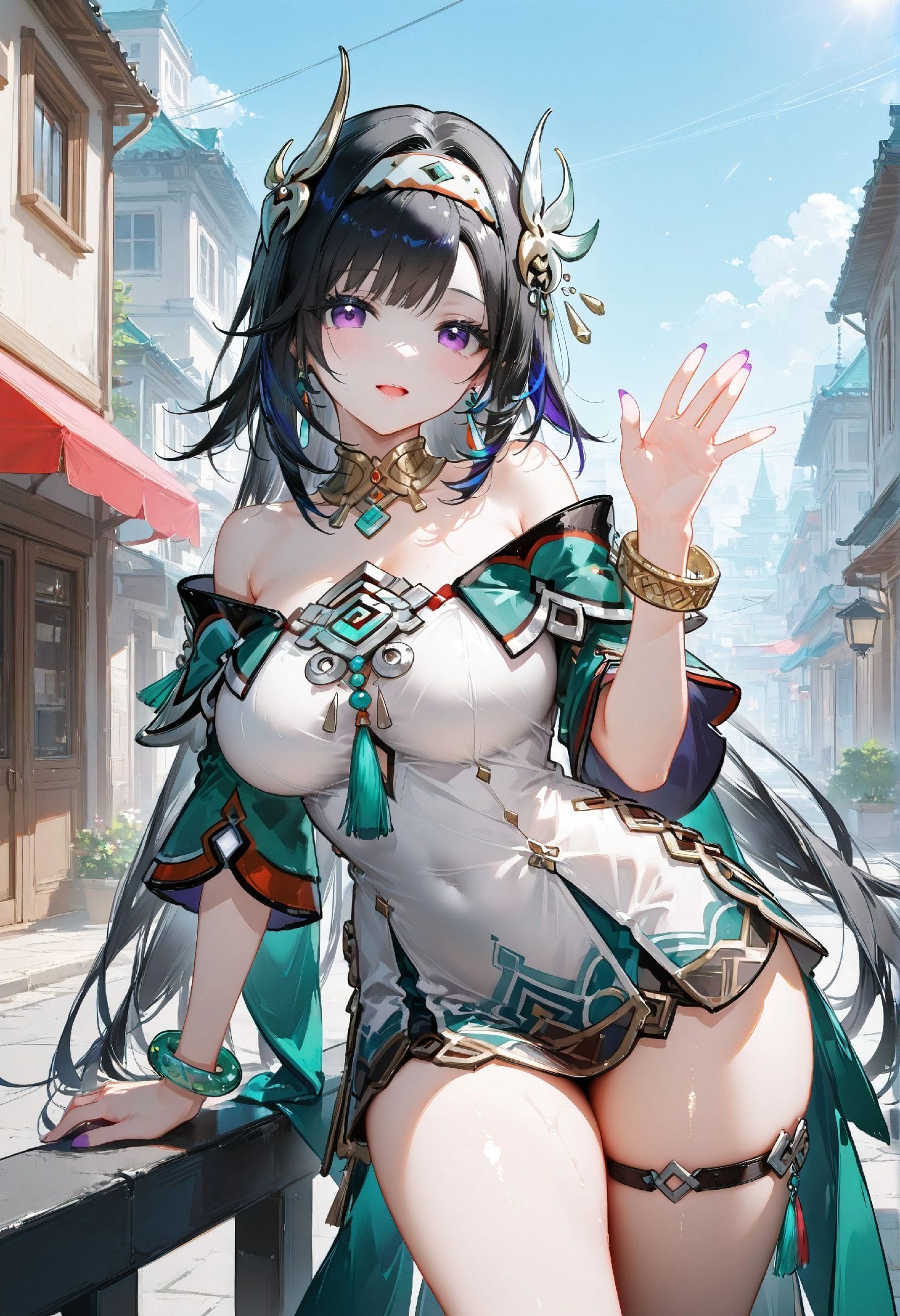 二次元少女 大长腿【原神 蓝砚】美图收藏分享