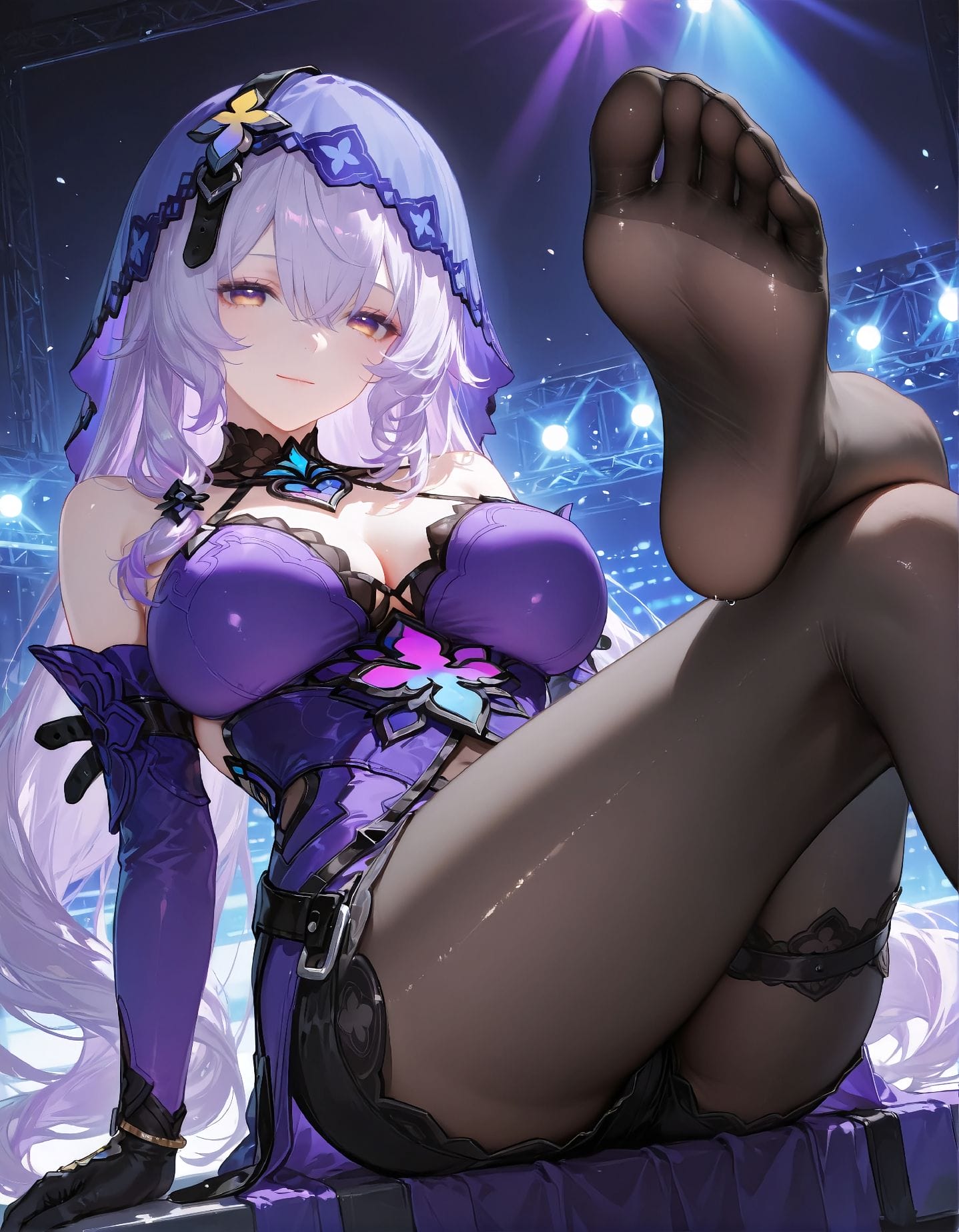 二次元美图【崩坏星穹铁道 黑天鹅】黑丝美腿 丝袜 舞台-皮皮兔动漫