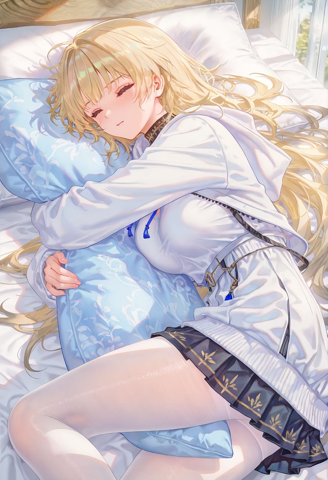 【鸣潮 菲比】抱枕睡觉 二次元游戏手机壁纸-皮皮兔动漫