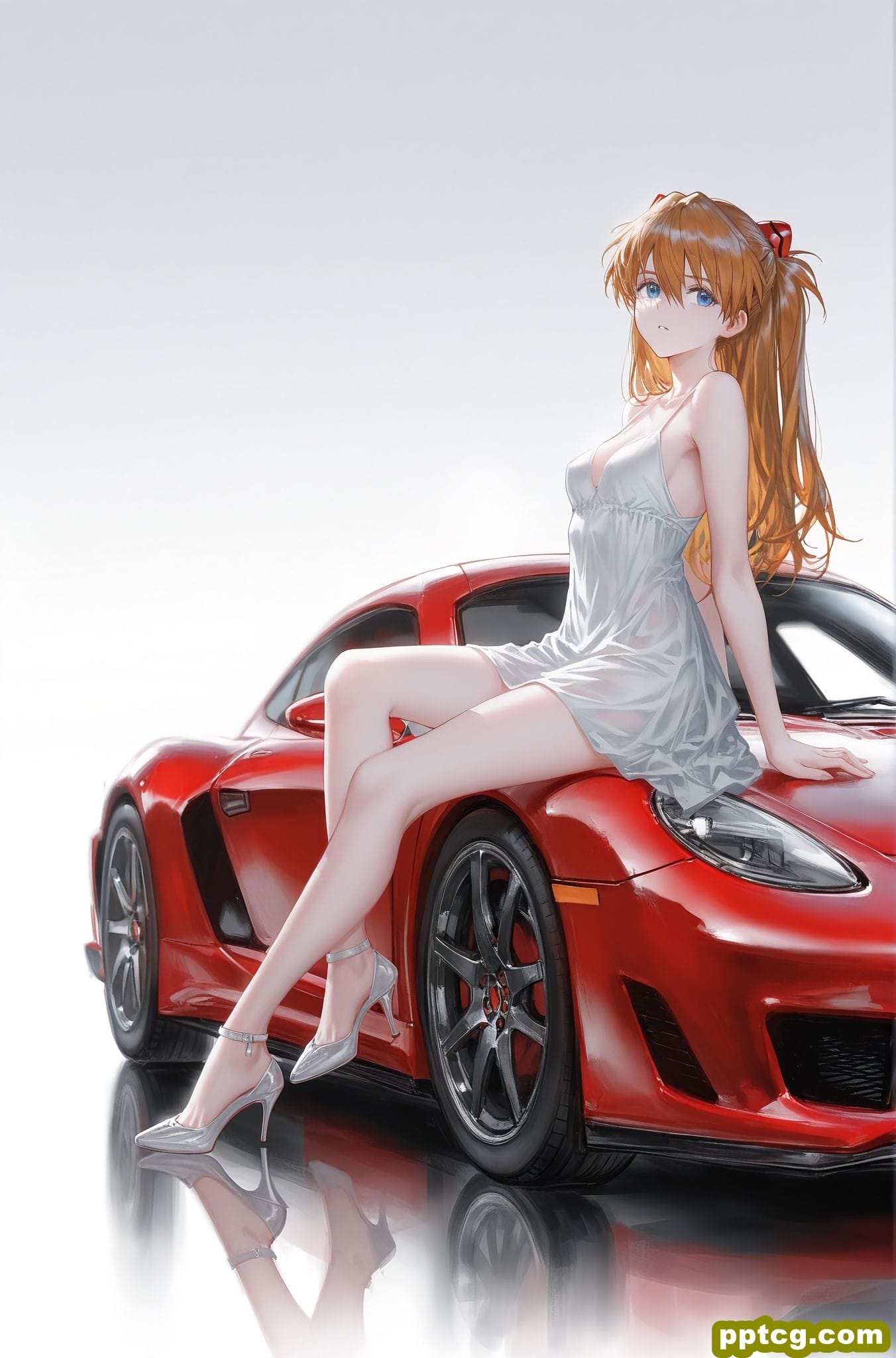 变装的明日香 新世纪福音战士 立绘 二次元少女 AI绘画-皮皮兔动漫