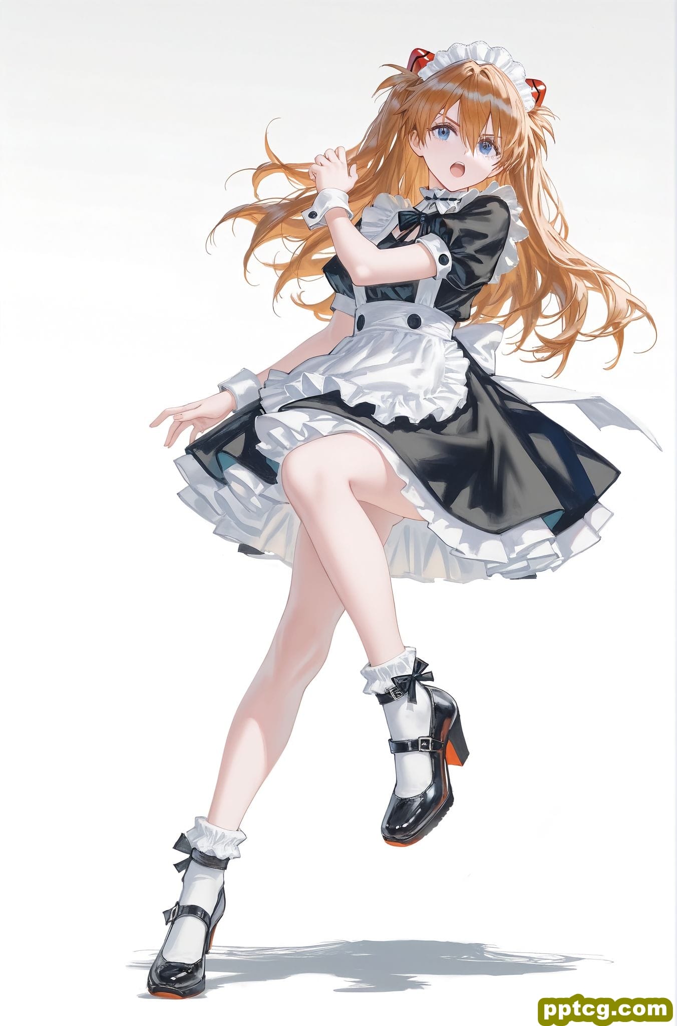 变装的明日香 新世纪福音战士 立绘 二次元少女 AI绘画