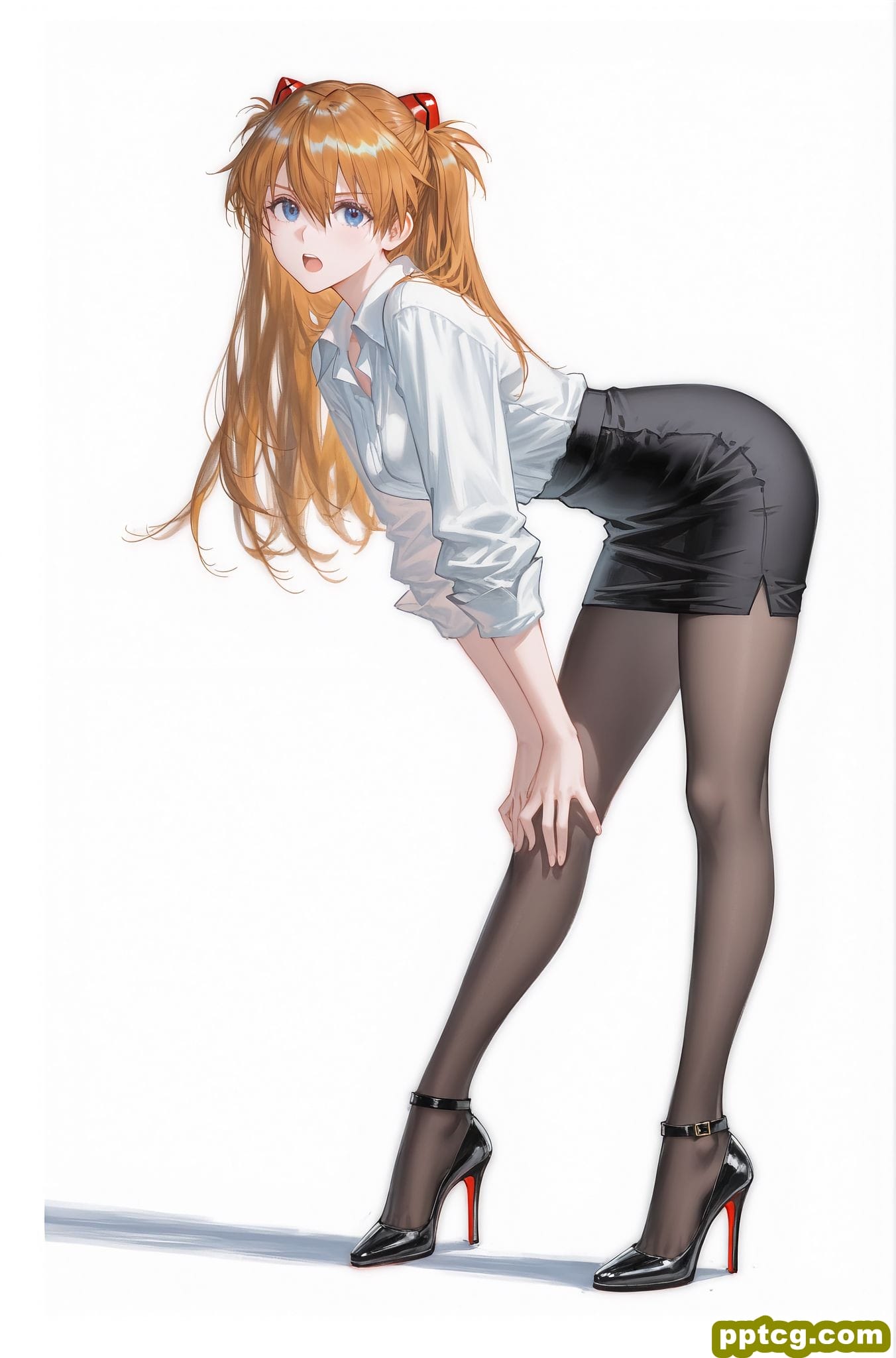 变装的明日香 新世纪福音战士 立绘 二次元少女 AI绘画