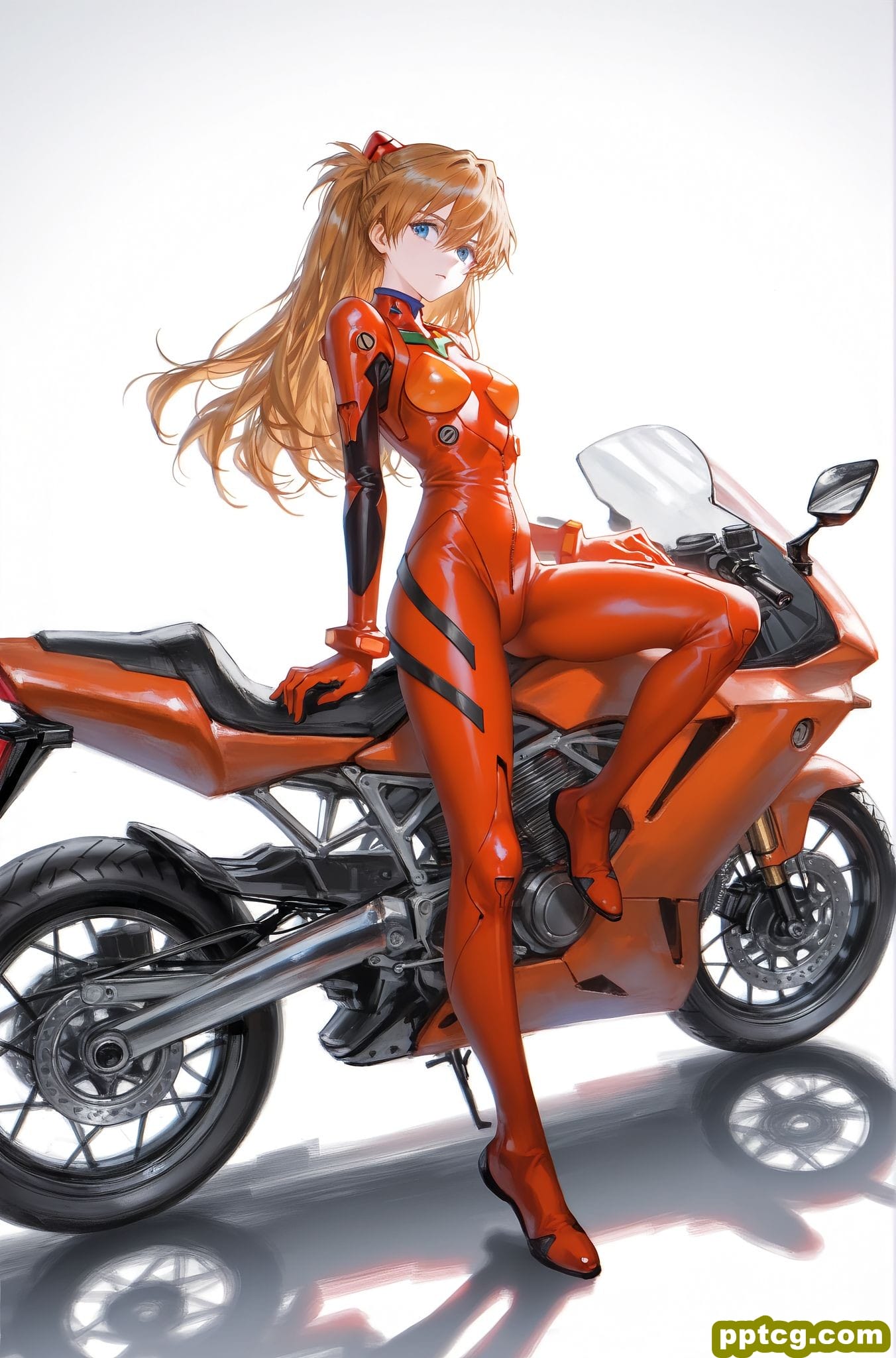 变装的明日香 新世纪福音战士 立绘 二次元少女 AI绘画