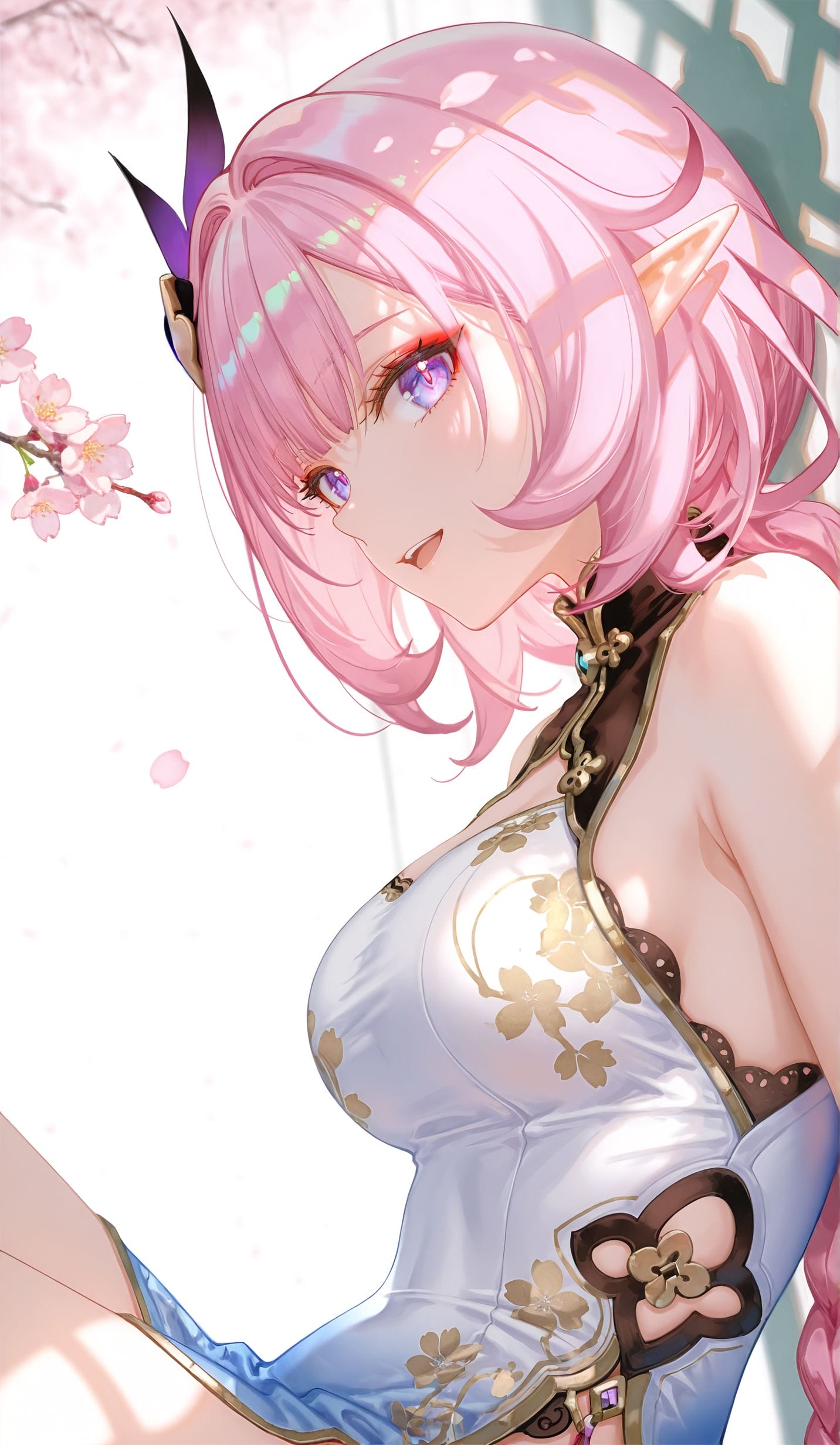 爱莉希雅旗袍 二次元少女 全屏高清壁纸 ai绘画