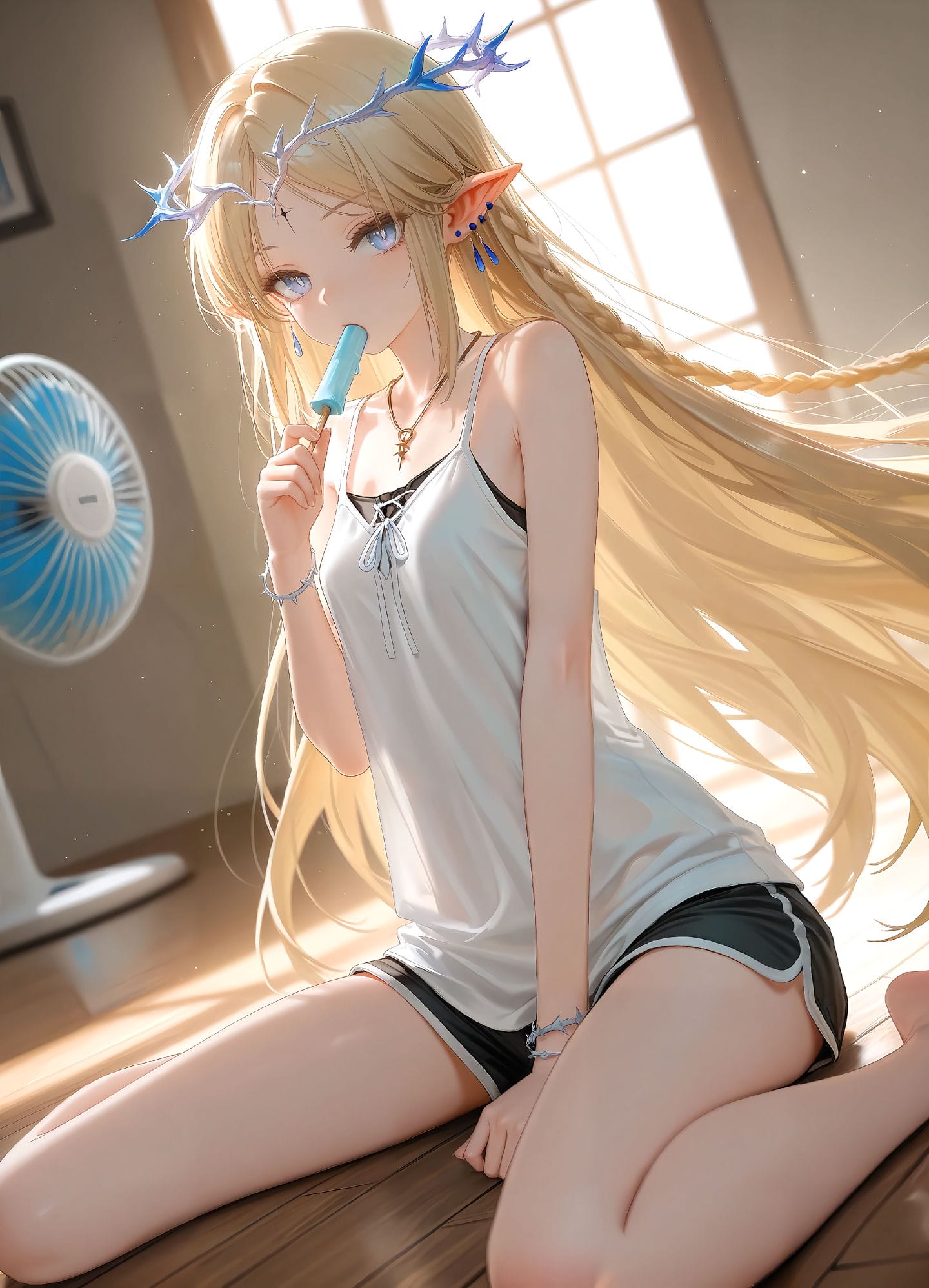 一起吹风扇吃雪糕吧！鸣潮 弗洛洛 椿 珂莱塔 卡提希娅