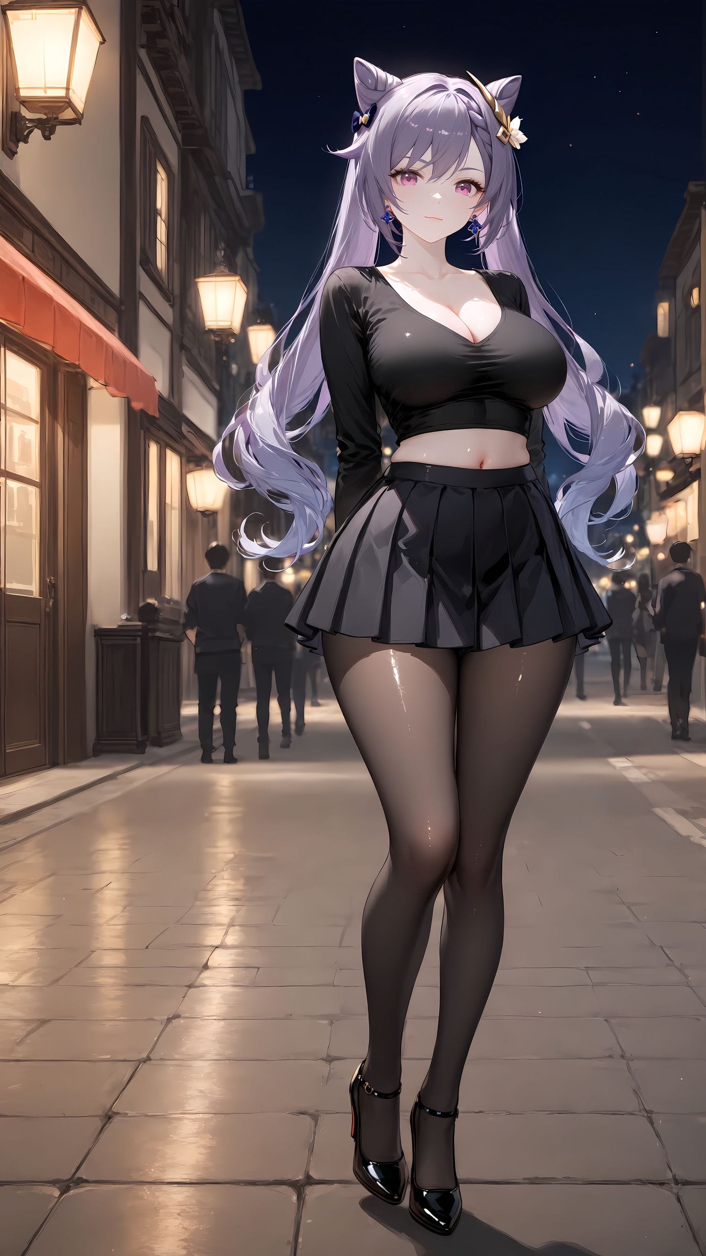 原神 刻晴 黑丝 丝袜 百褶裙