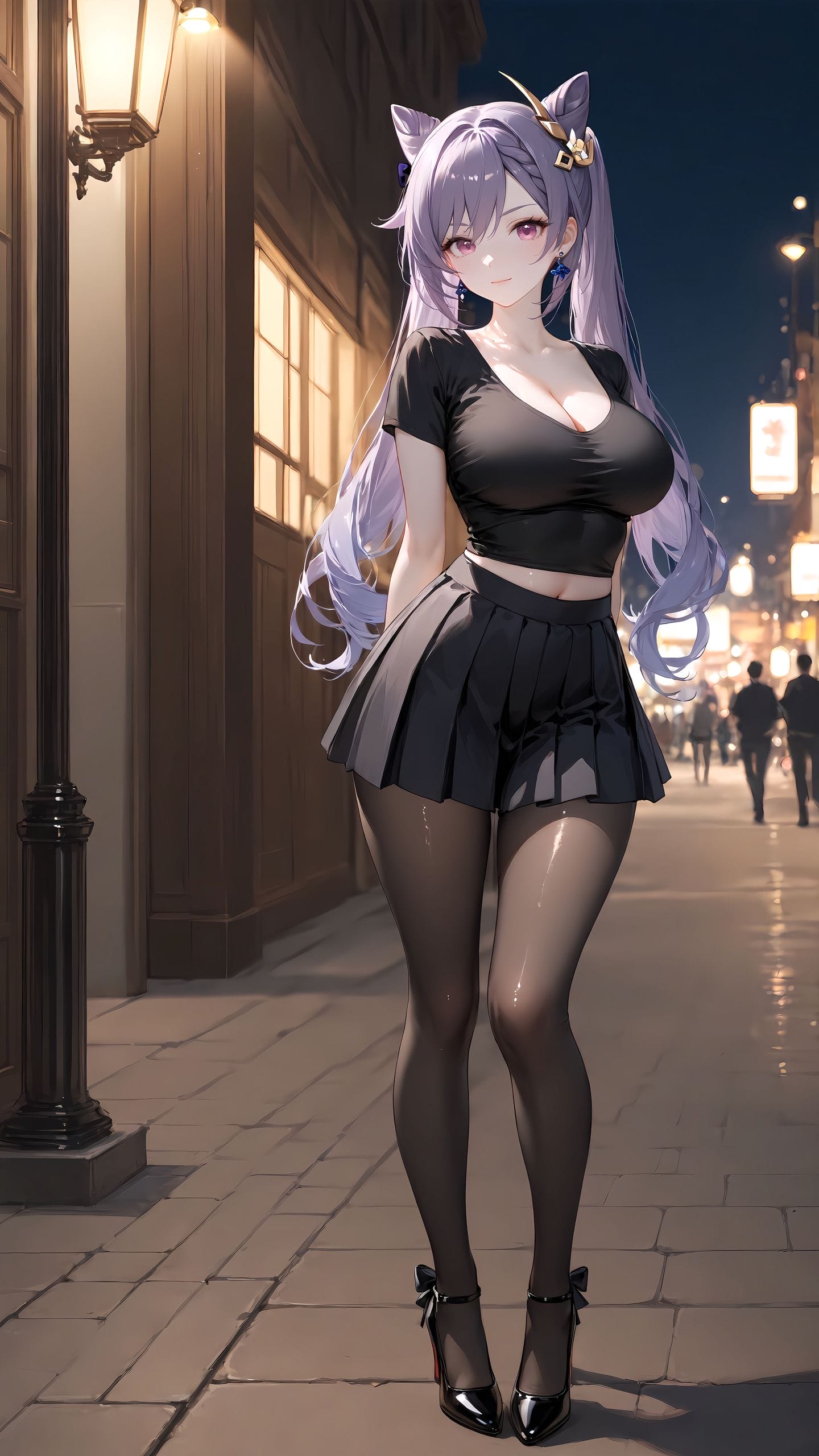 原神 刻晴 黑丝 丝袜 百褶裙