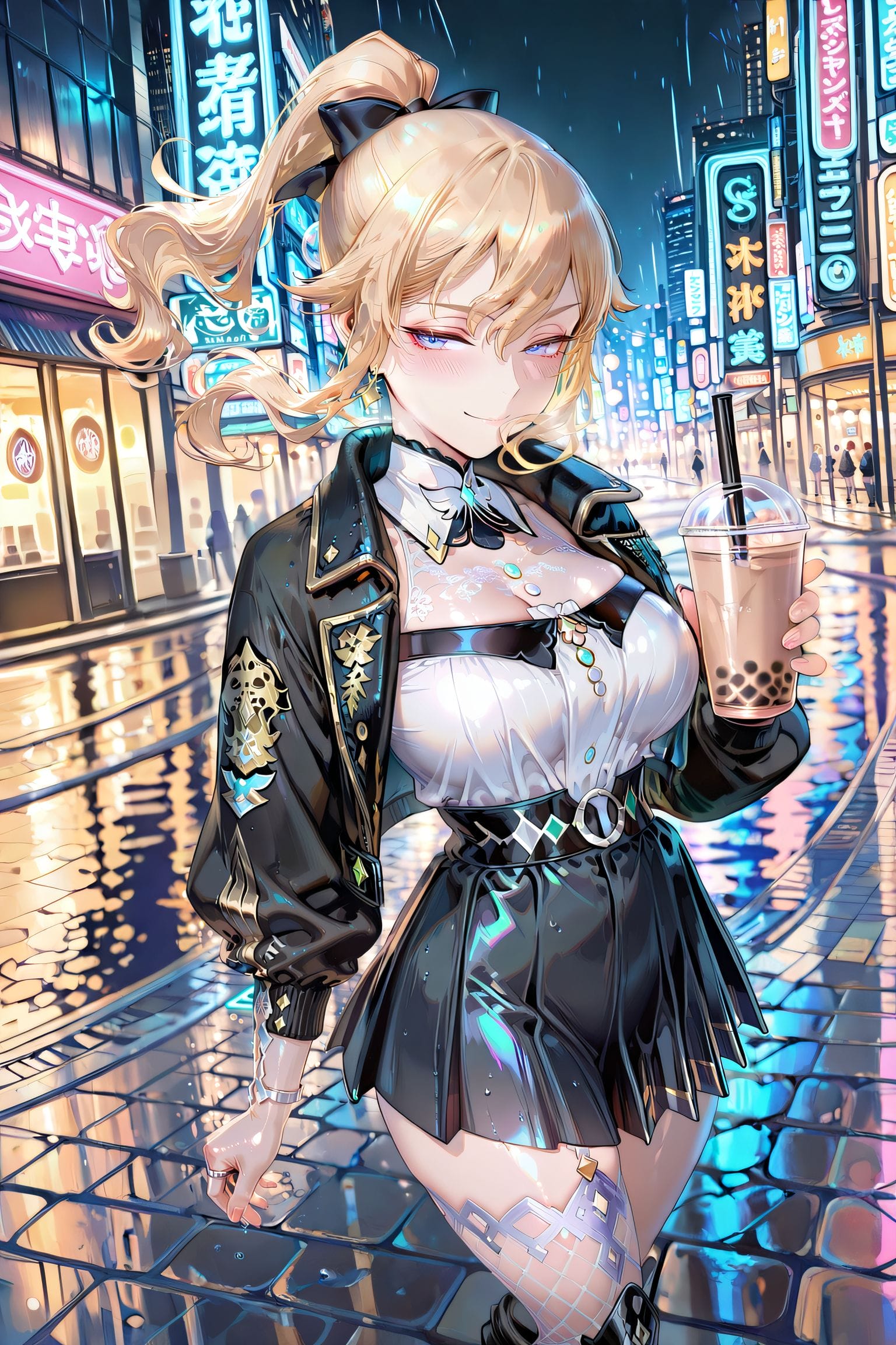 二次元少女 原神 琴 都市美女 街道