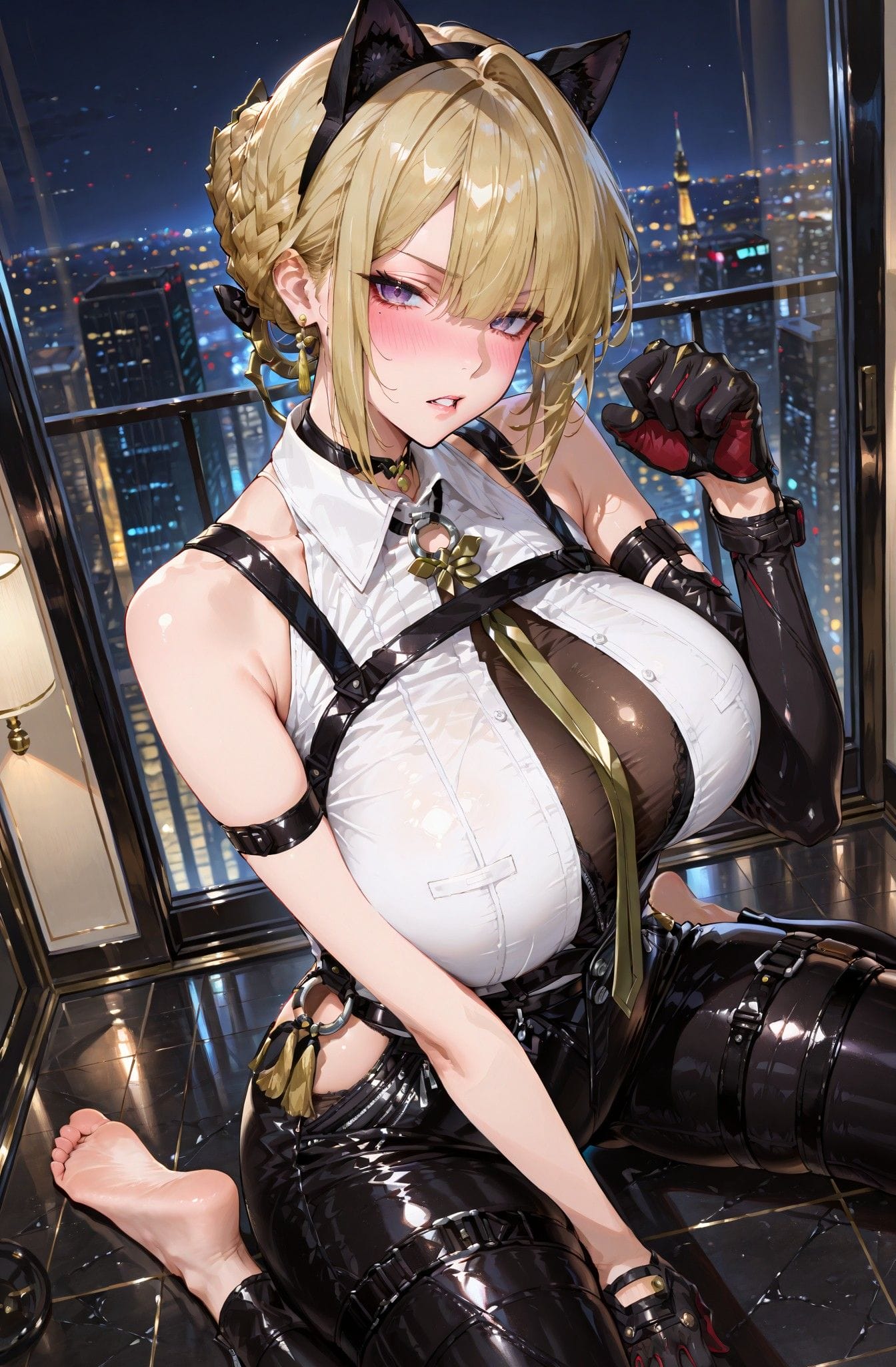 二元次游戏美女角色 绝区零 伊芙琳 皮裤