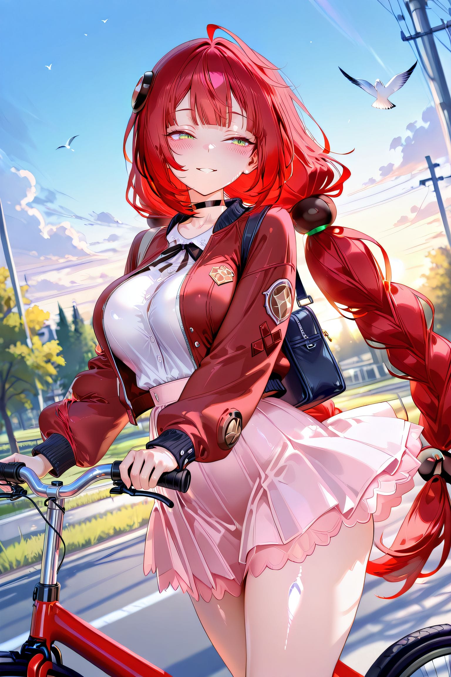 二次元游戏绝区零 美女 JK裙子 白丝袜