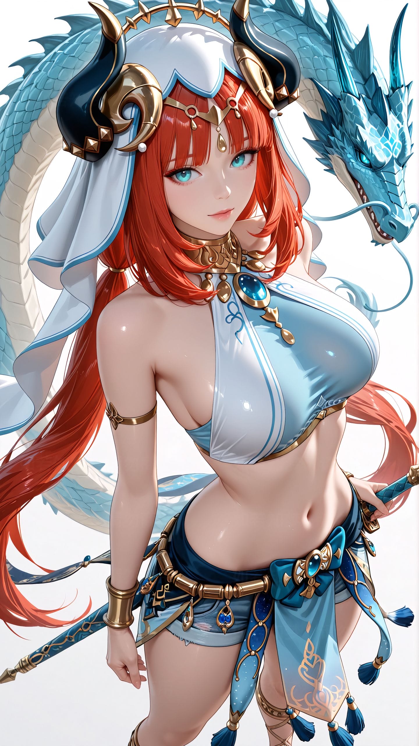 原神 与龙共舞 唐刀 国风元素 二次元 壁纸 游戏 Ai绘画