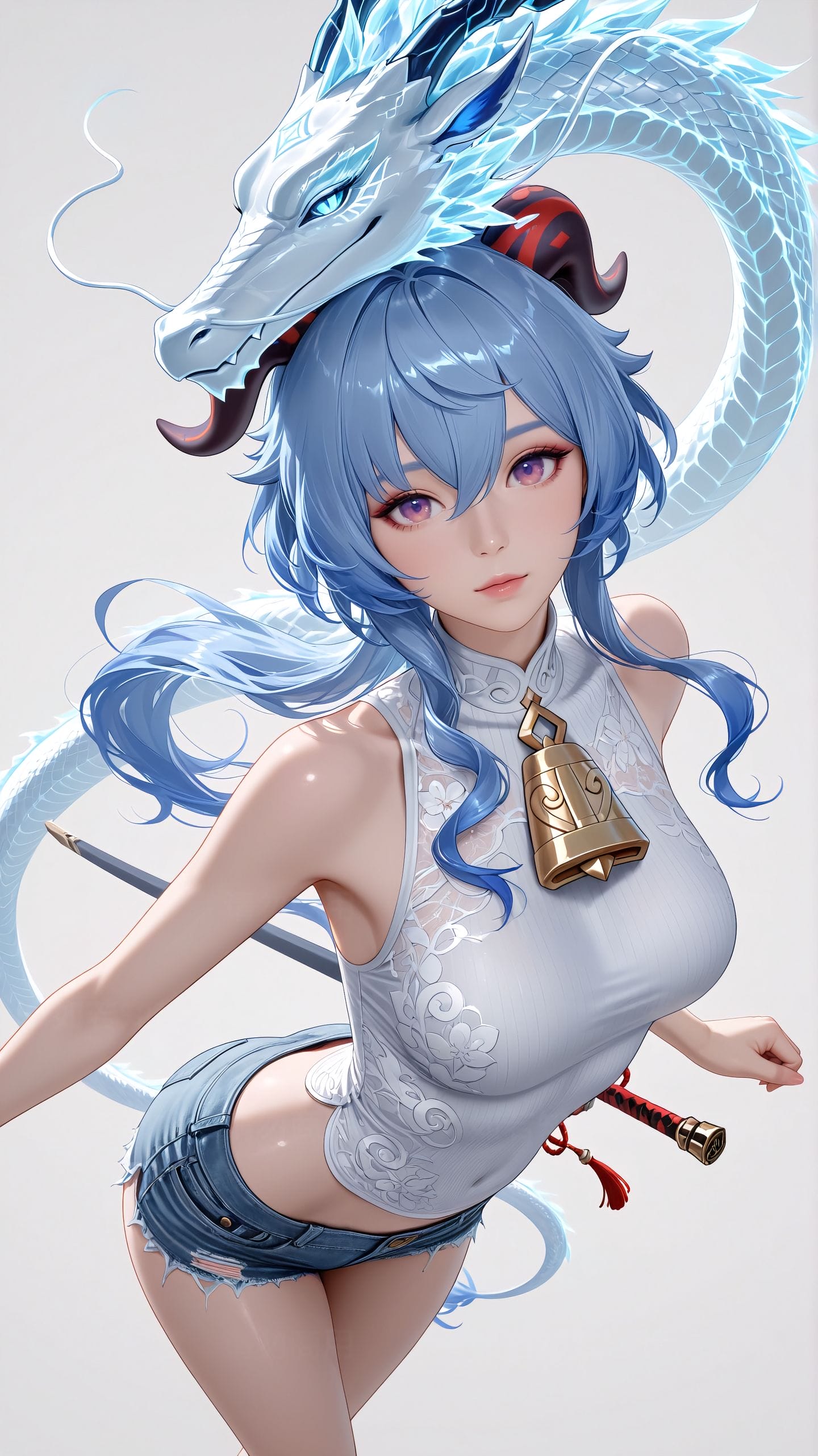 原神 与龙共舞 唐刀 国风元素 二次元 壁纸 游戏 Ai绘画