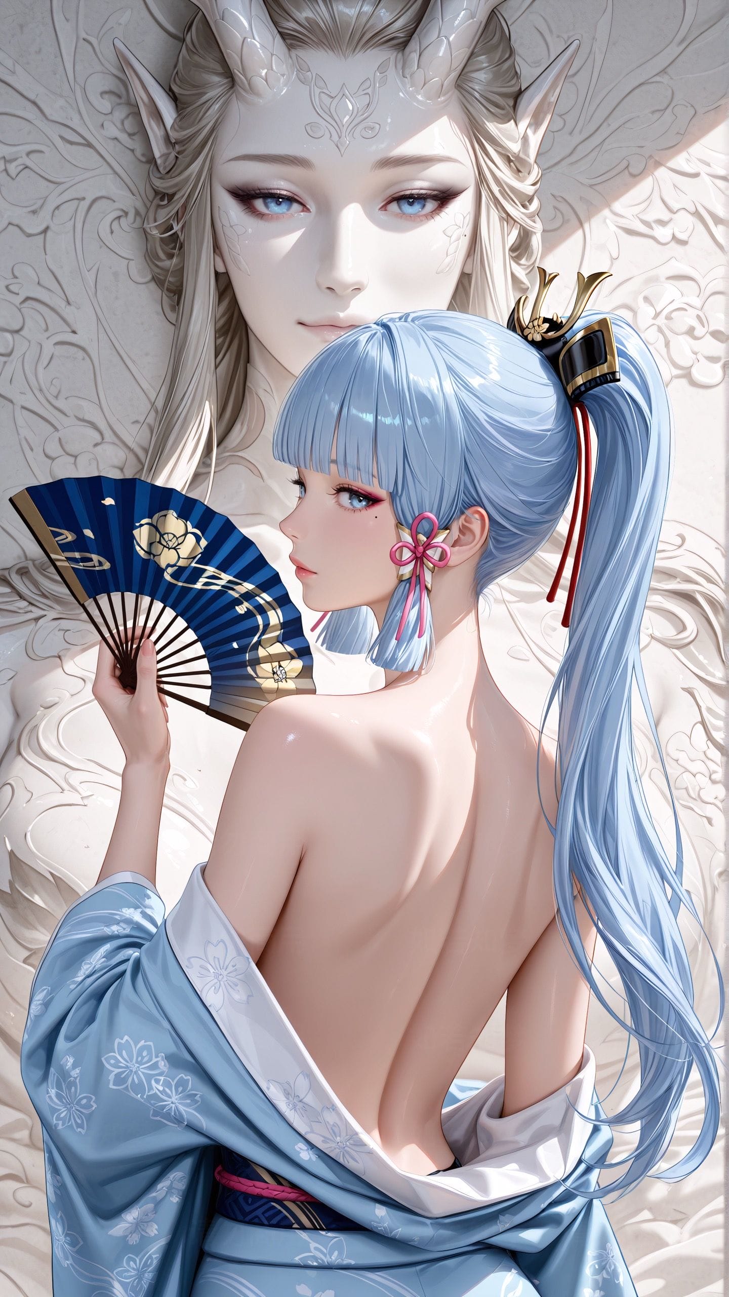 露背 旗袍 原神 国风 二次元 古风 游戏角色Ai绘画 龙