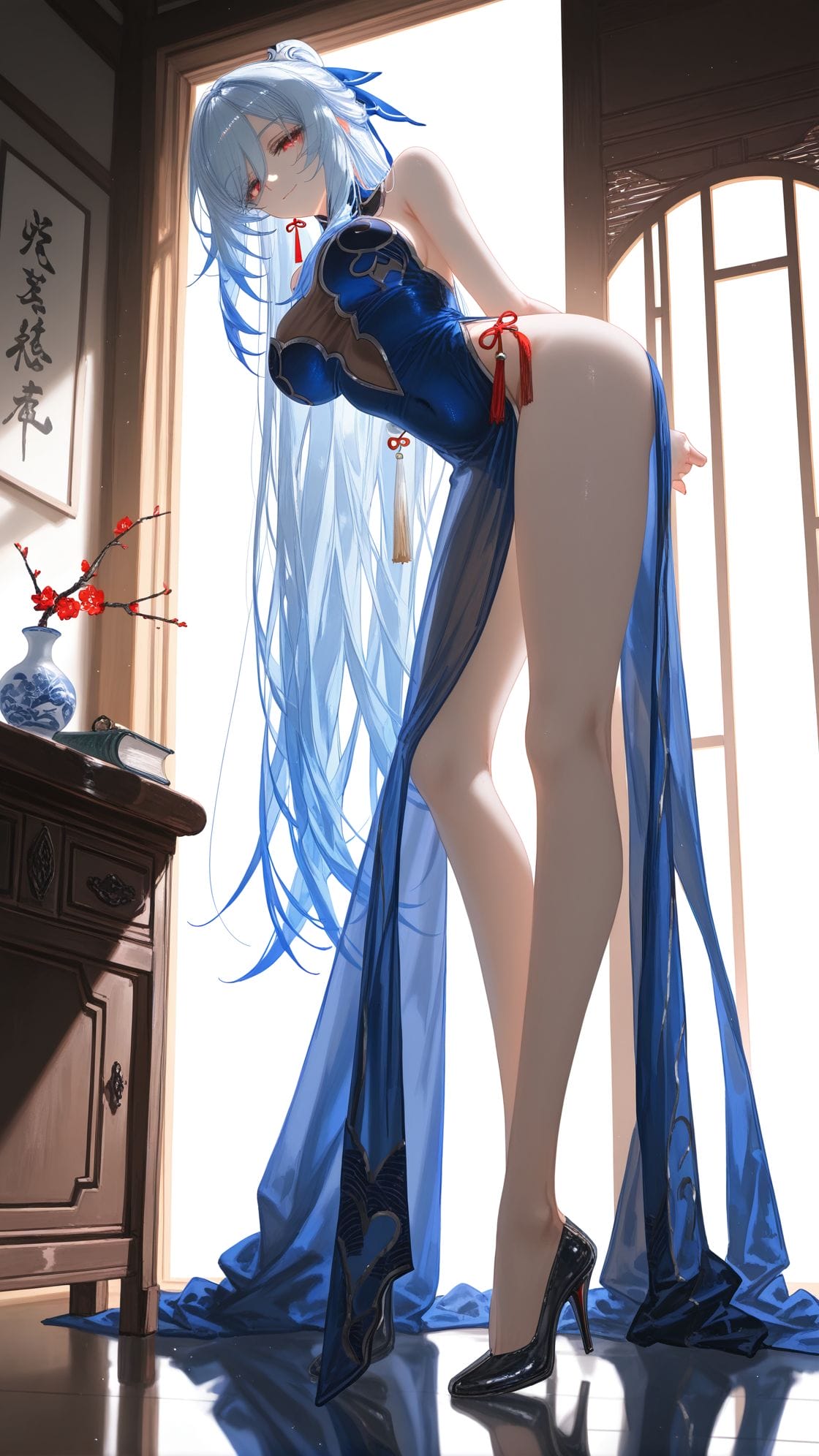 阮梅、镜流 崩坏星穹铁道 二次元 旗袍 游戏壁纸 大长腿-皮皮兔动漫