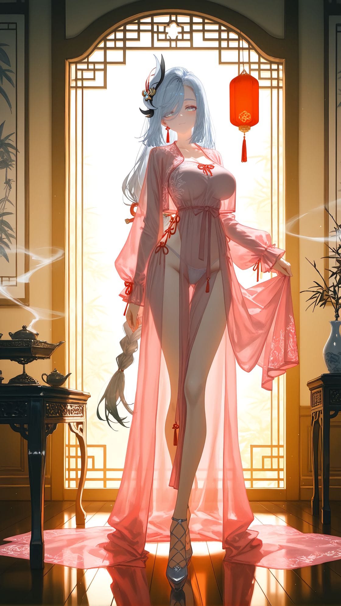 古风旗袍 申鹤 原神 大长腿 美腿壁纸-皮皮兔动漫