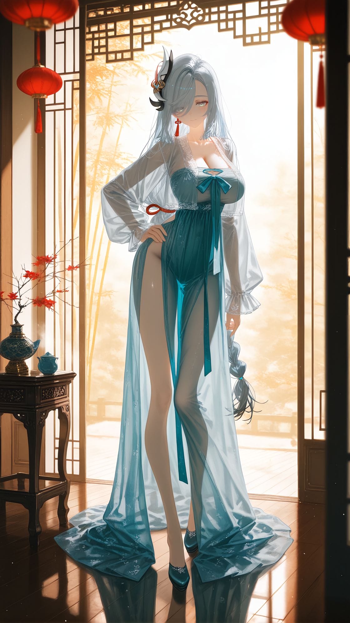 古风旗袍 申鹤 原神 大长腿 美腿壁纸