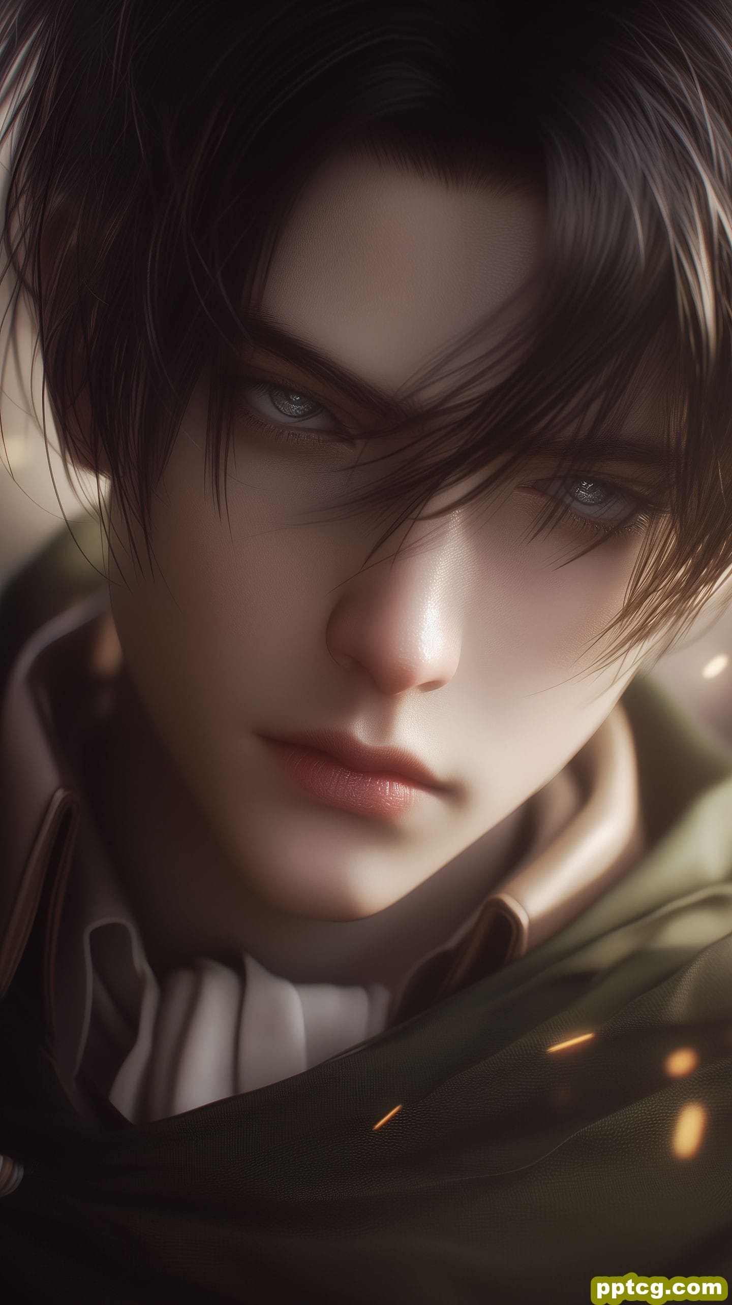 颜值 进击的巨人 超酷帅气 利威尔 ai绘画壁纸-皮皮兔动漫