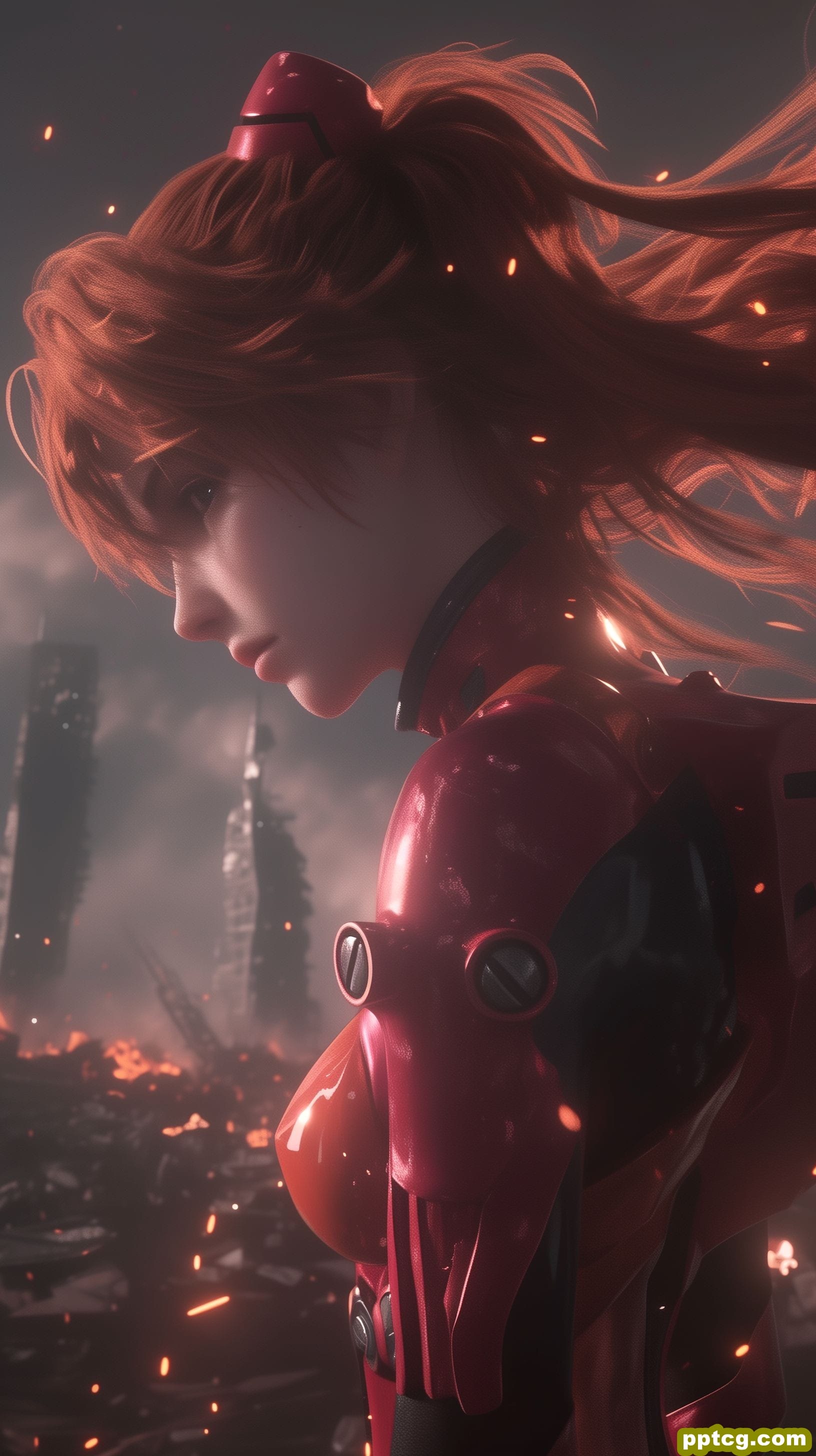 新世纪福音战士 明日香 ai绘画 壁纸分享