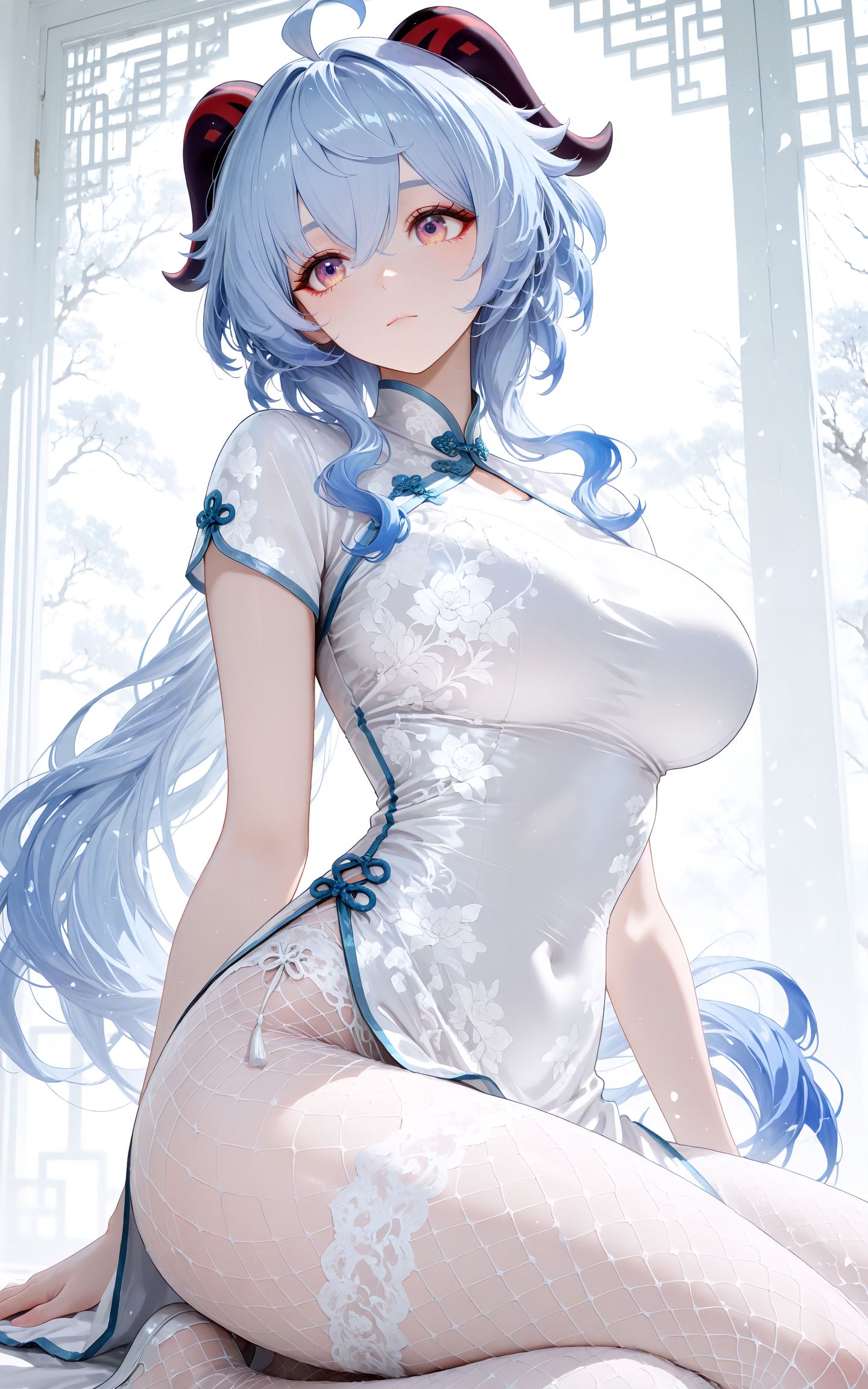 甘雨 旗袍 渔网袜 壁纸 二次元少女 原神