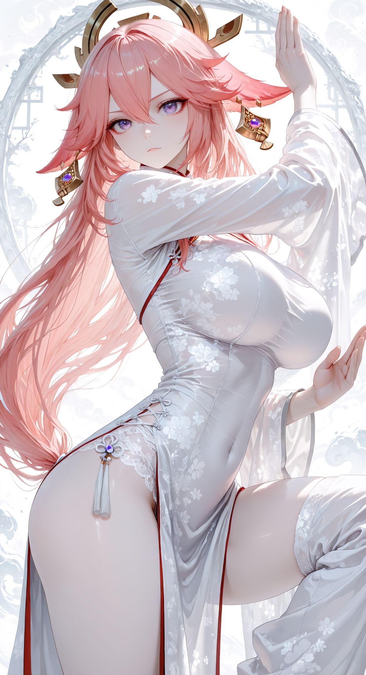 八重神子 二次元游戏美女壁纸 原神 御姐 冷白皮 狐狸