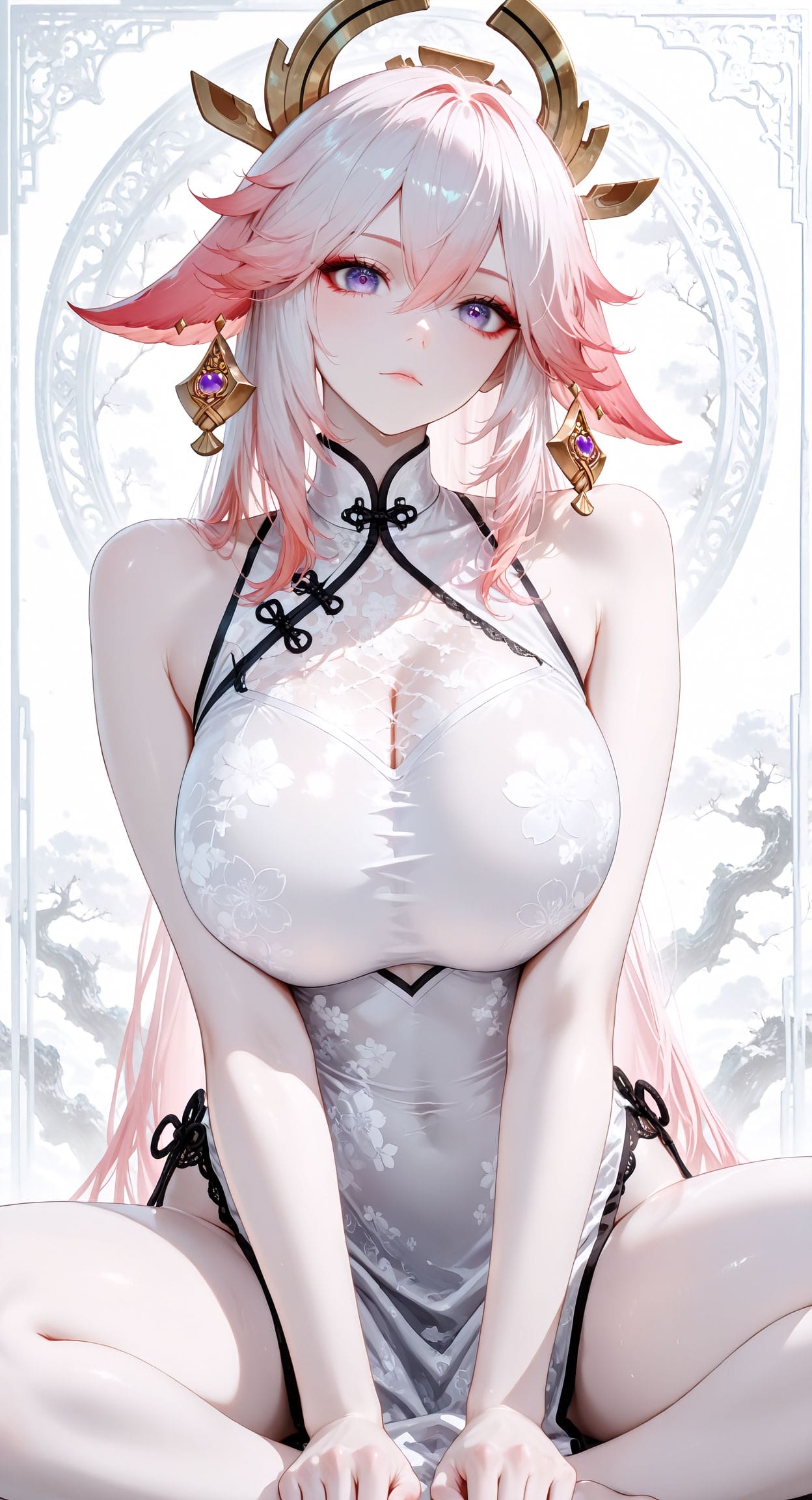 八重神子 二次元游戏美女壁纸 原神 御姐 冷白皮 狐狸