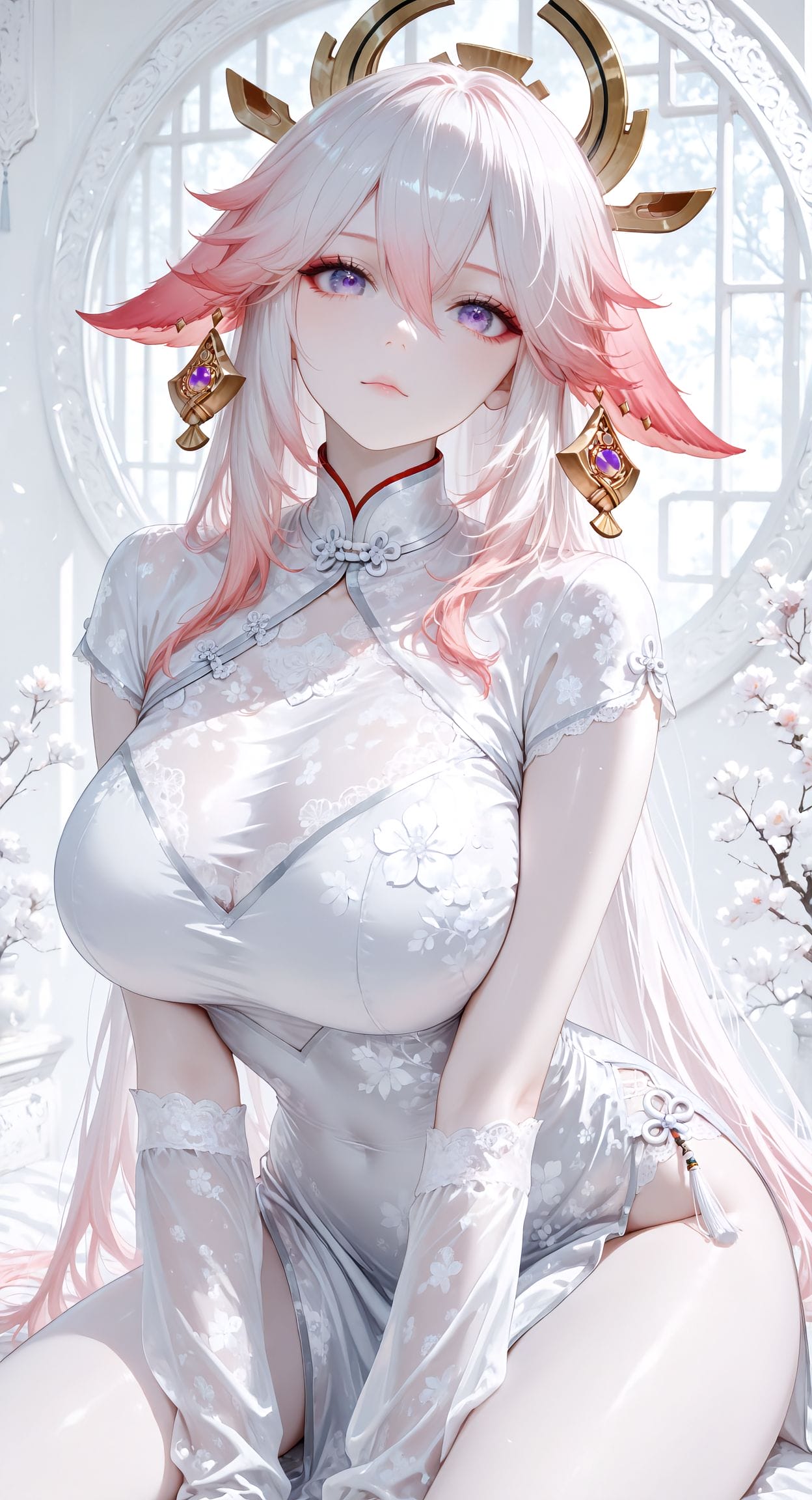 八重神子 二次元游戏美女壁纸 原神 御姐 冷白皮 狐狸