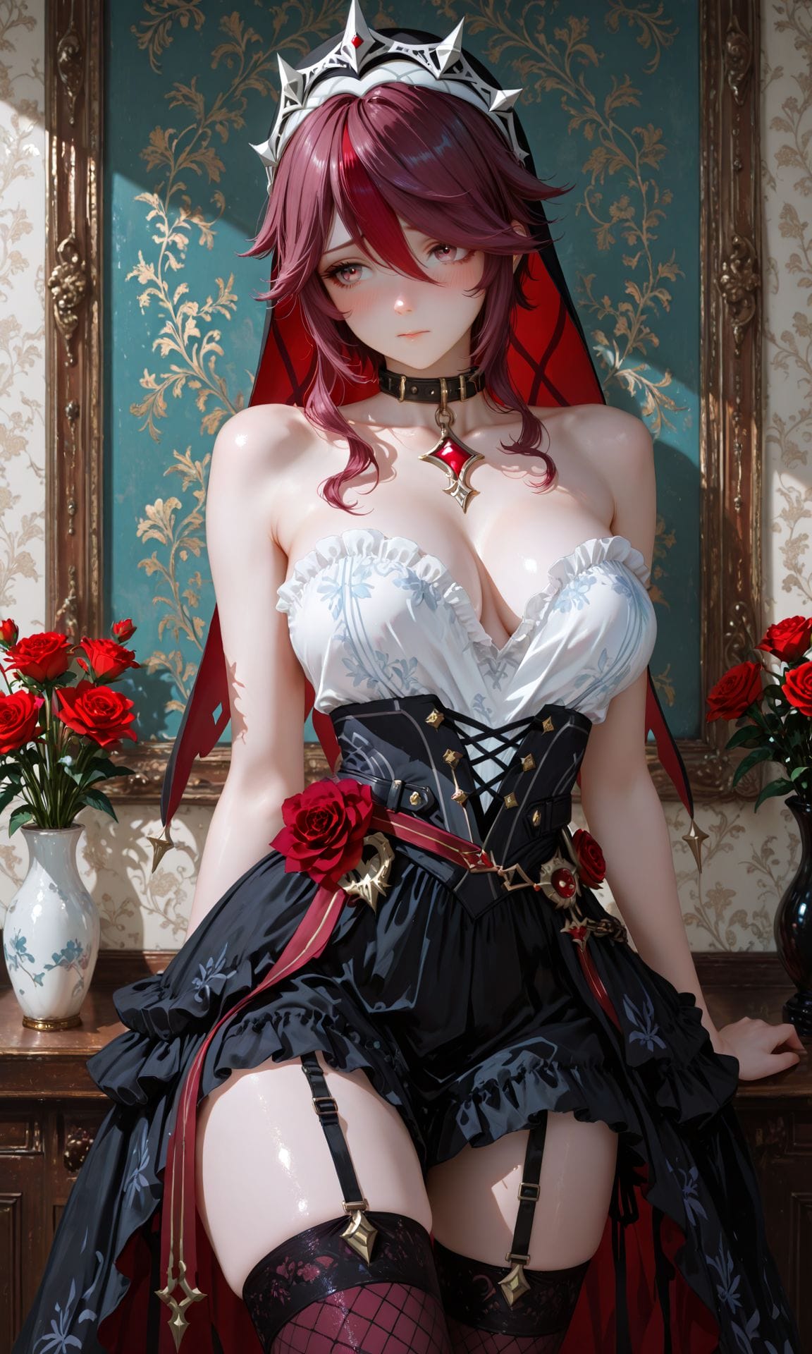 罗莎莉亚 二次元游戏壁纸 二次元少女 原神 吊带袜-皮皮兔动漫