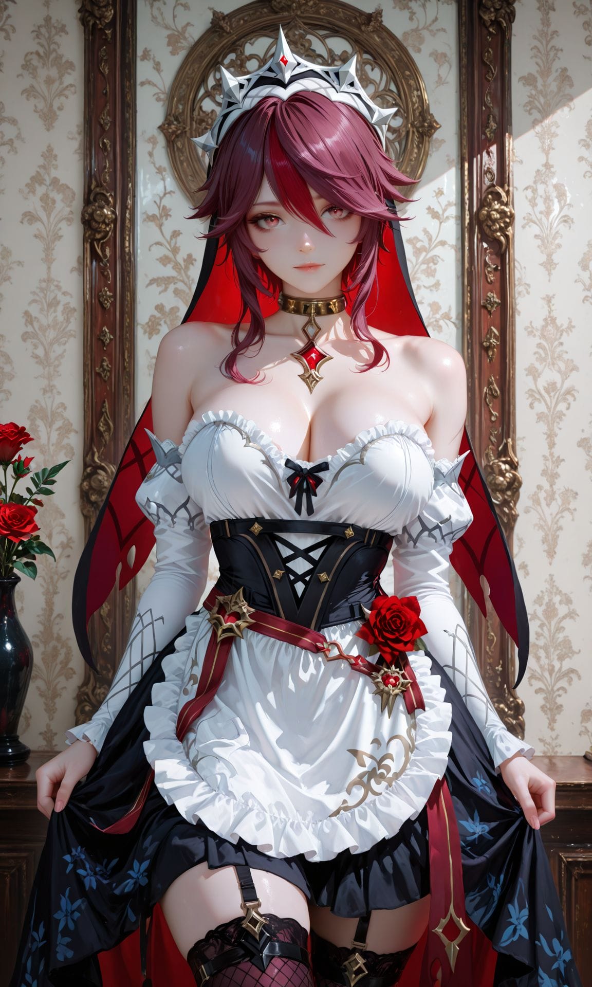 罗莎莉亚 二次元游戏壁纸 二次元少女 原神 吊带袜