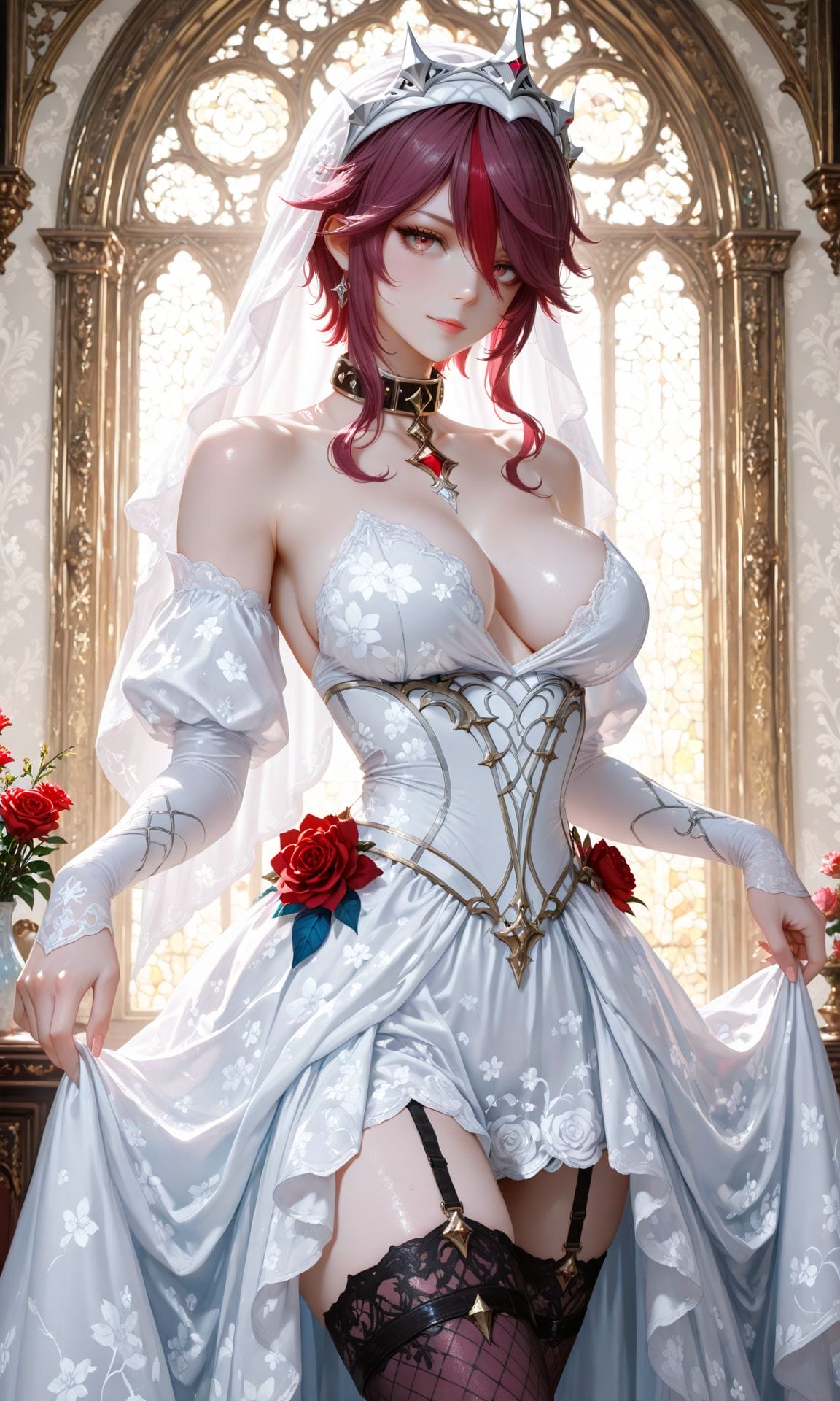 罗莎莉亚 二次元游戏壁纸 二次元少女 原神 吊带袜