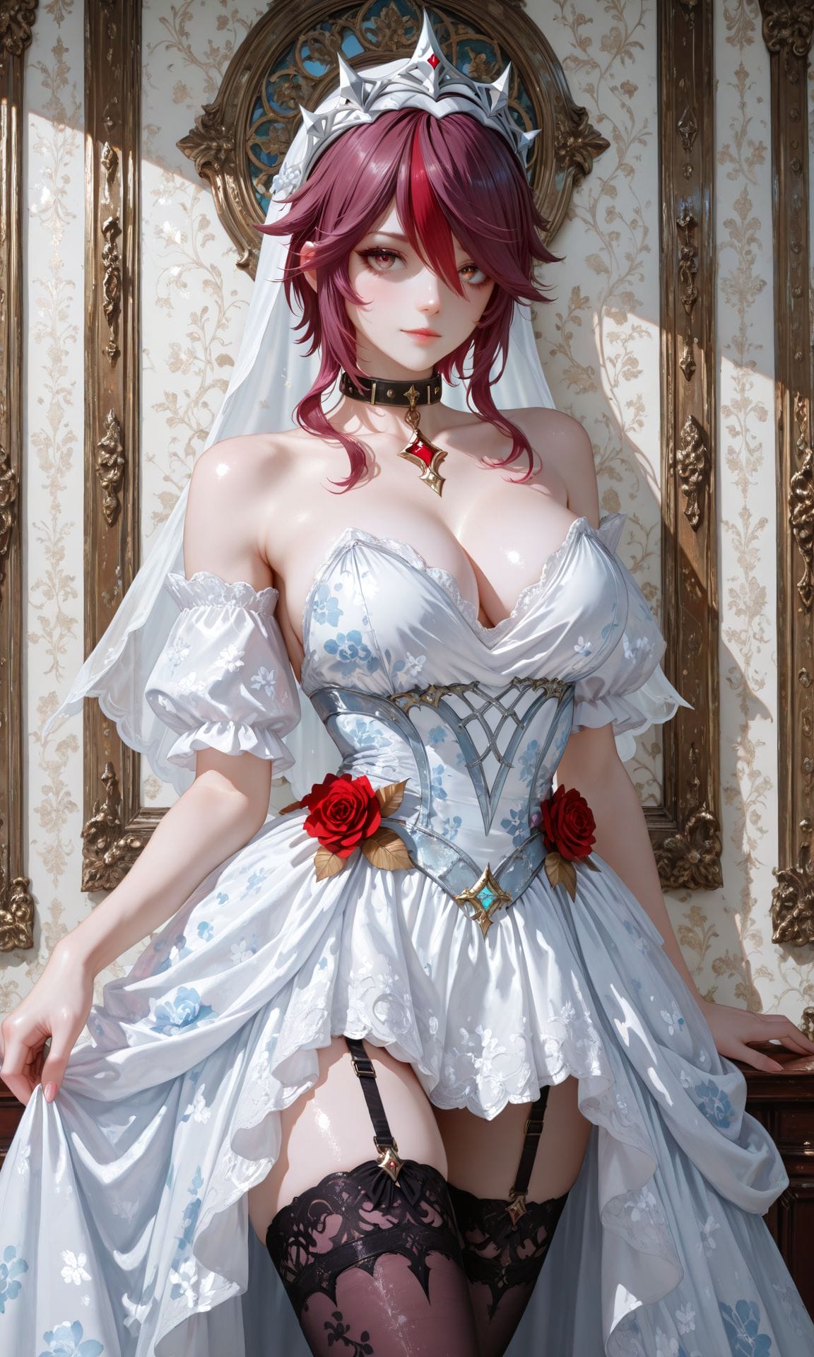 罗莎莉亚 二次元游戏壁纸 二次元少女 原神 吊带袜