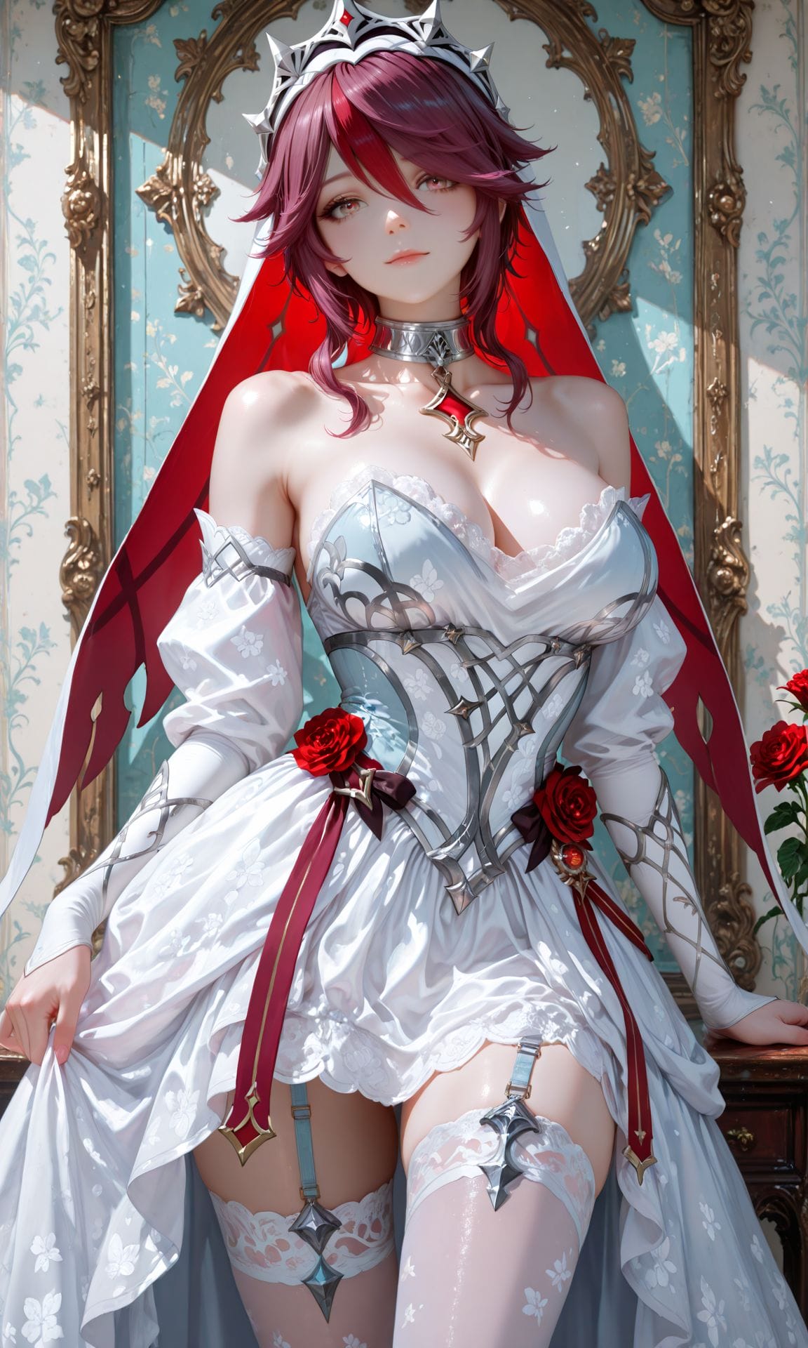 罗莎莉亚 二次元游戏壁纸 二次元少女 原神 吊带袜