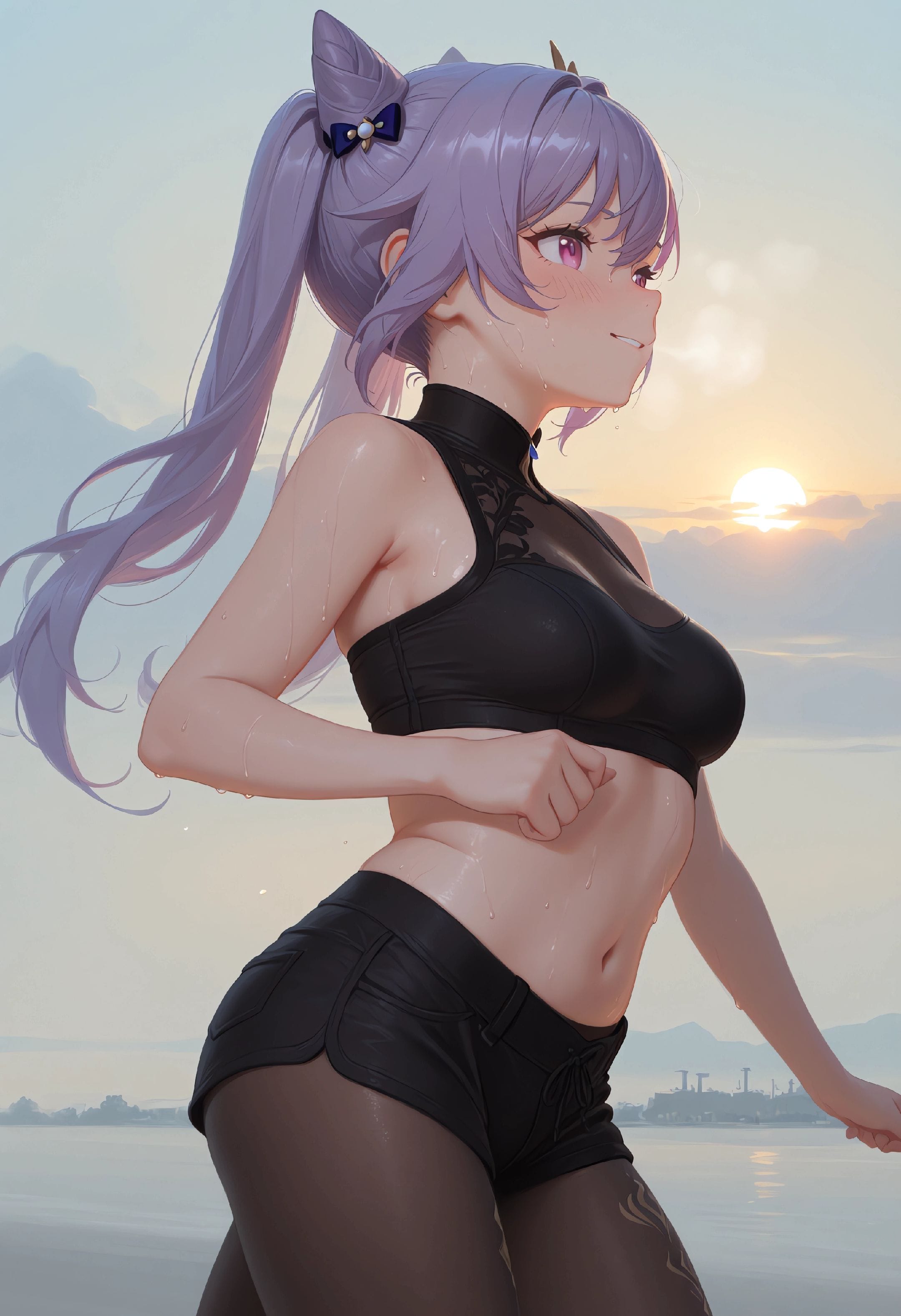 摄影模特风格！原神 刻晴 壁纸 二次元