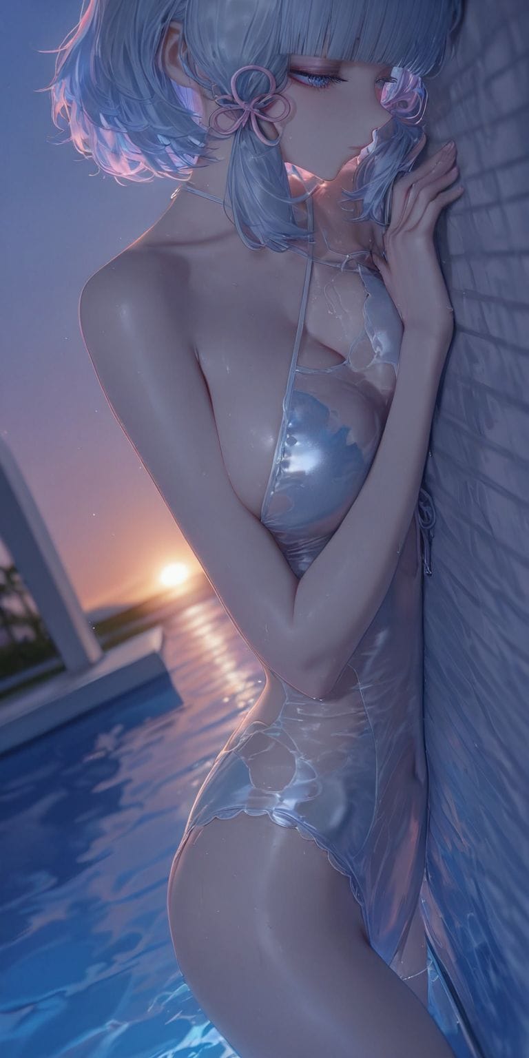 原神 泳装神里绫华 二次元游戏角色美女